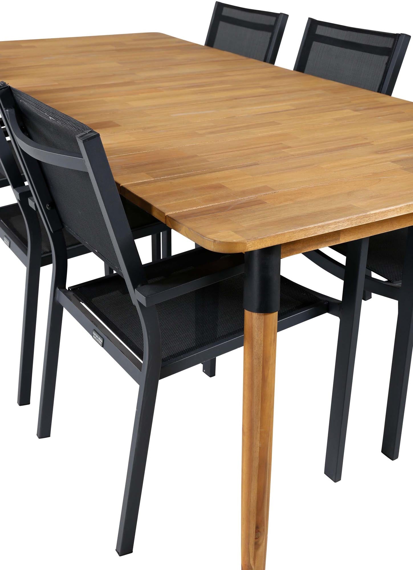 Julian Outdoor-Tischset + Copacabana 210cm/6St. in Schwarz präsentiert im Onlineshop von KAQTU Design AG. Gartentischset ist von Venture Home