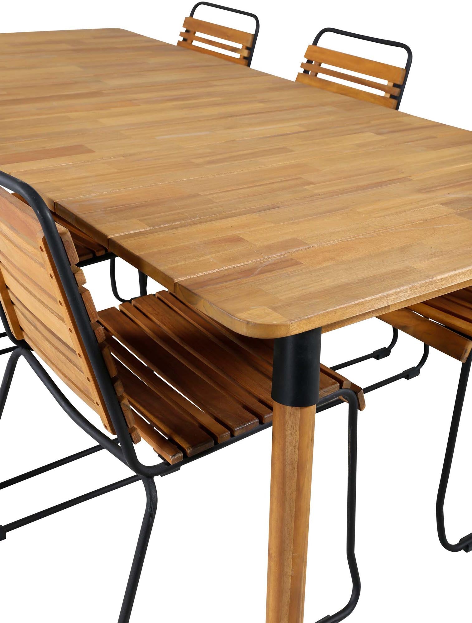 Julian Outdoor-Tischset + Bois 210cm/6St. in Schwarz präsentiert im Onlineshop von KAQTU Design AG. Gartentischset ist von Venture Home