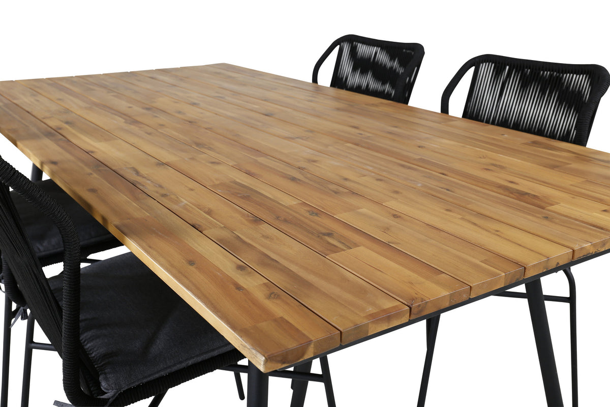 Chan Gartentisch Set in Schwarz/ Natur präsentiert im Onlineshop von KAQTU Design AG. Gartentischset ist von Venture Home