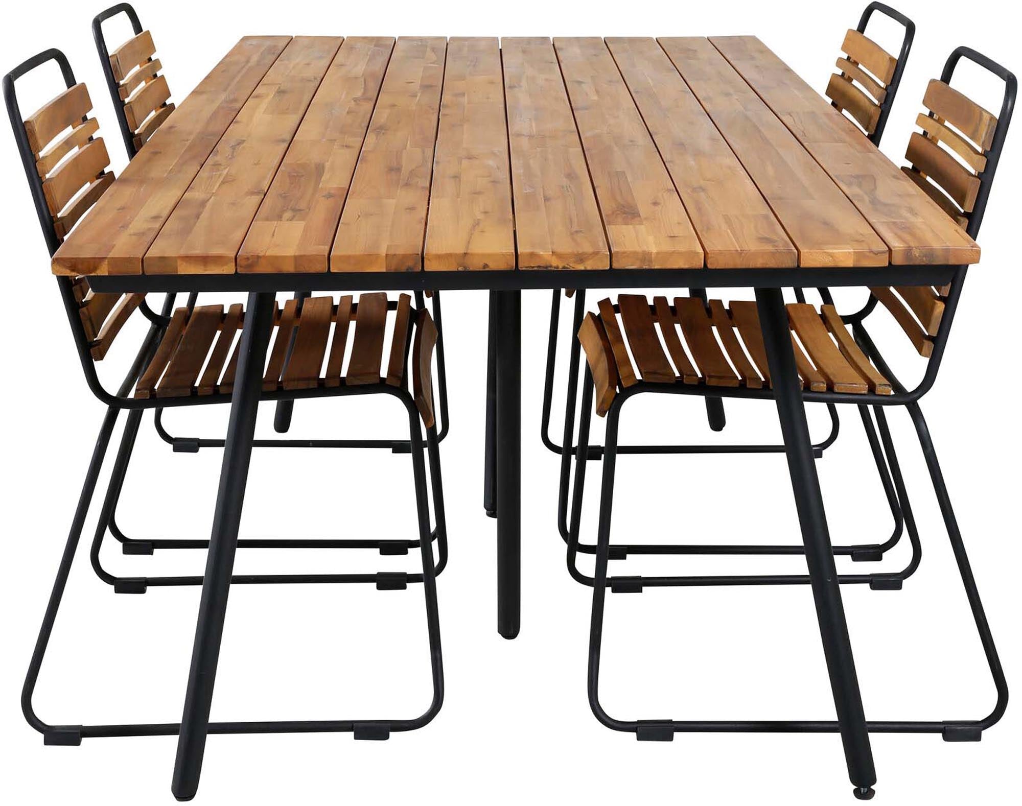 Chan Outdoor-Tischset + Bois 200cm/4St. in Schwarz präsentiert im Onlineshop von KAQTU Design AG. Gartentischset ist von Venture Home