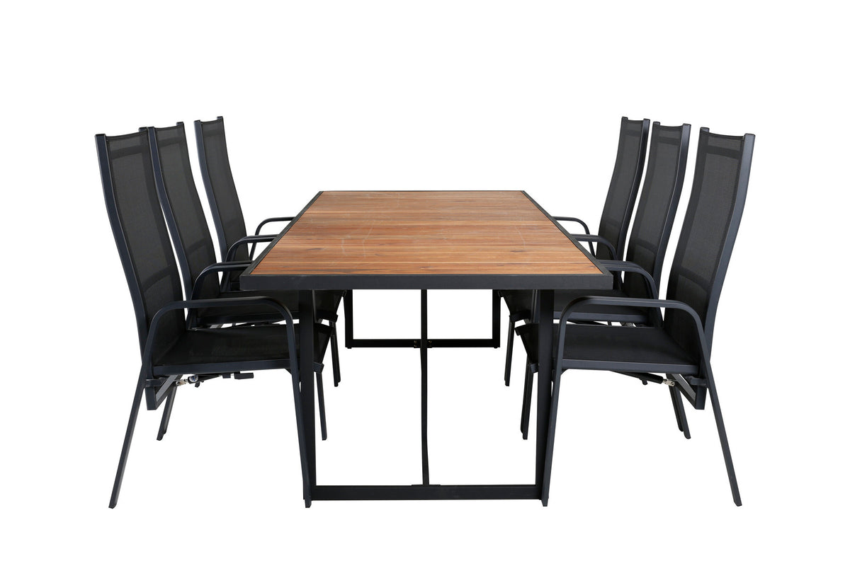 Khung Rechteckiges Gartentisch-Set + Copacabana in Schwarz/Nature präsentiert im Onlineshop von KAQTU Design AG. Gartentischset ist von Venture Home