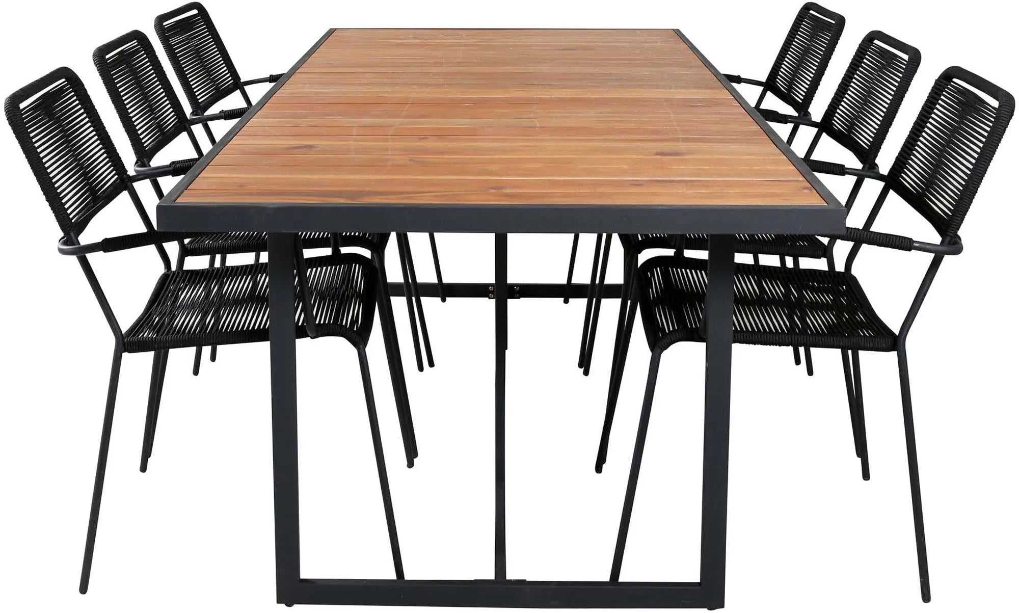 Elegantes Khung Outdoor-Tischset: 200cm Tisch & 6 Lindos Stühle, wetterfest, stilvoll für Garten & Terrasse.