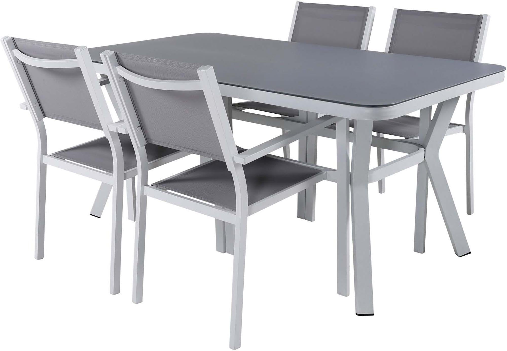 Virya Outdoor-Tischset + Copacabana 160cm/4St. in Grau präsentiert im Onlineshop von KAQTU Design AG. Gartentischset ist von Venture Home