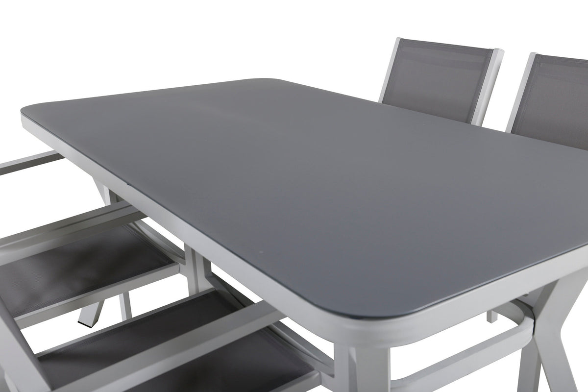 Virya Outdoor-Tischset + Copacabana 160cm/4St. in Grau präsentiert im Onlineshop von KAQTU Design AG. Gartentischset ist von Venture Home