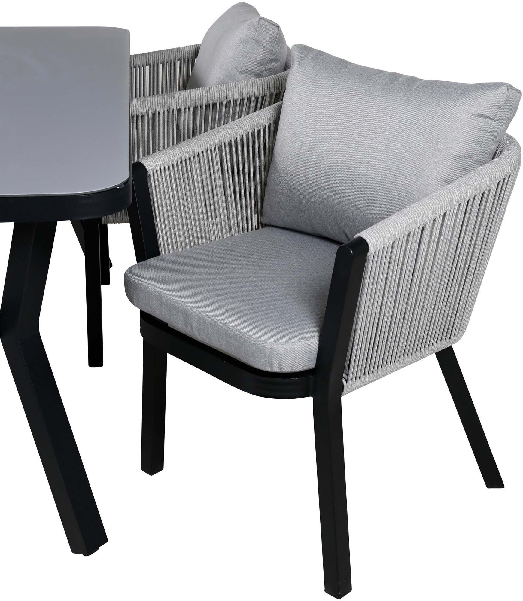 Virya Outdoor-Tischset 160cm/4St. in Schwarzgrau präsentiert im Onlineshop von KAQTU Design AG. Gartentischset ist von Venture Home