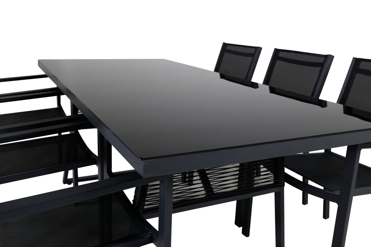 Dallas Gartentisch Set in Schwarz Schwarz präsentiert im Onlineshop von KAQTU Design AG. Gartentischset ist von Venture Home