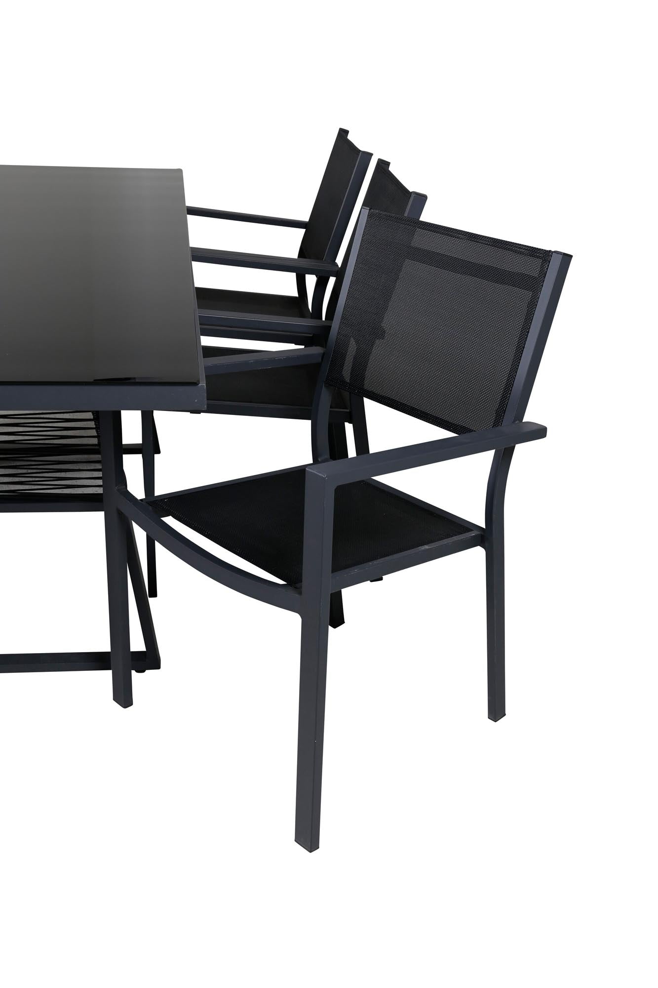 Dallas Gartentisch Set in Schwarz Schwarz präsentiert im Onlineshop von KAQTU Design AG. Gartentischset ist von Venture Home