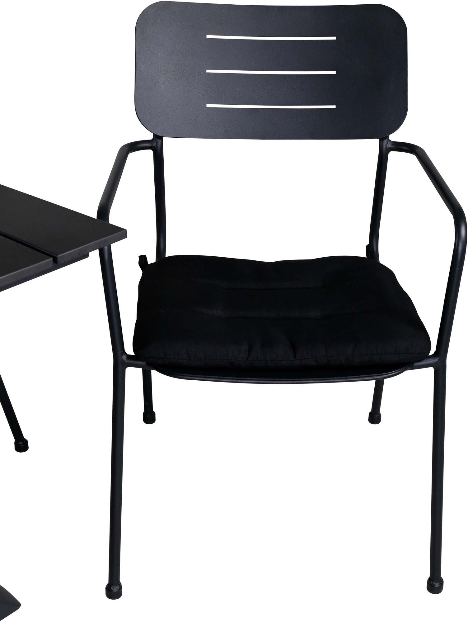 Denver Outdoor-Tischset + Nicke 120cm/4St. in Schwarz präsentiert im Onlineshop von KAQTU Design AG. Gartentischset ist von Venture Home