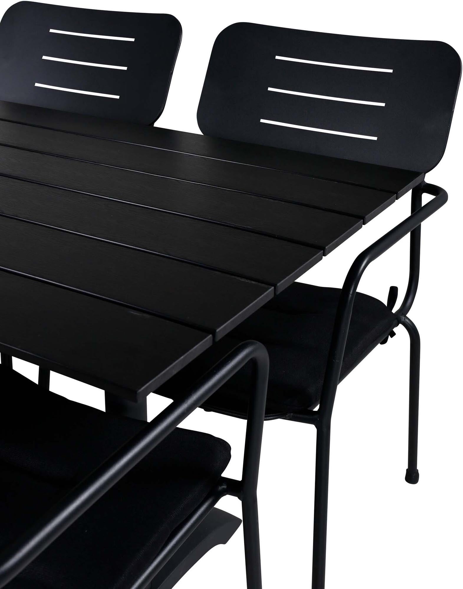 Denver Outdoor-Tischset + Nicke 120cm/4St. in Schwarz präsentiert im Onlineshop von KAQTU Design AG. Gartentischset ist von Venture Home