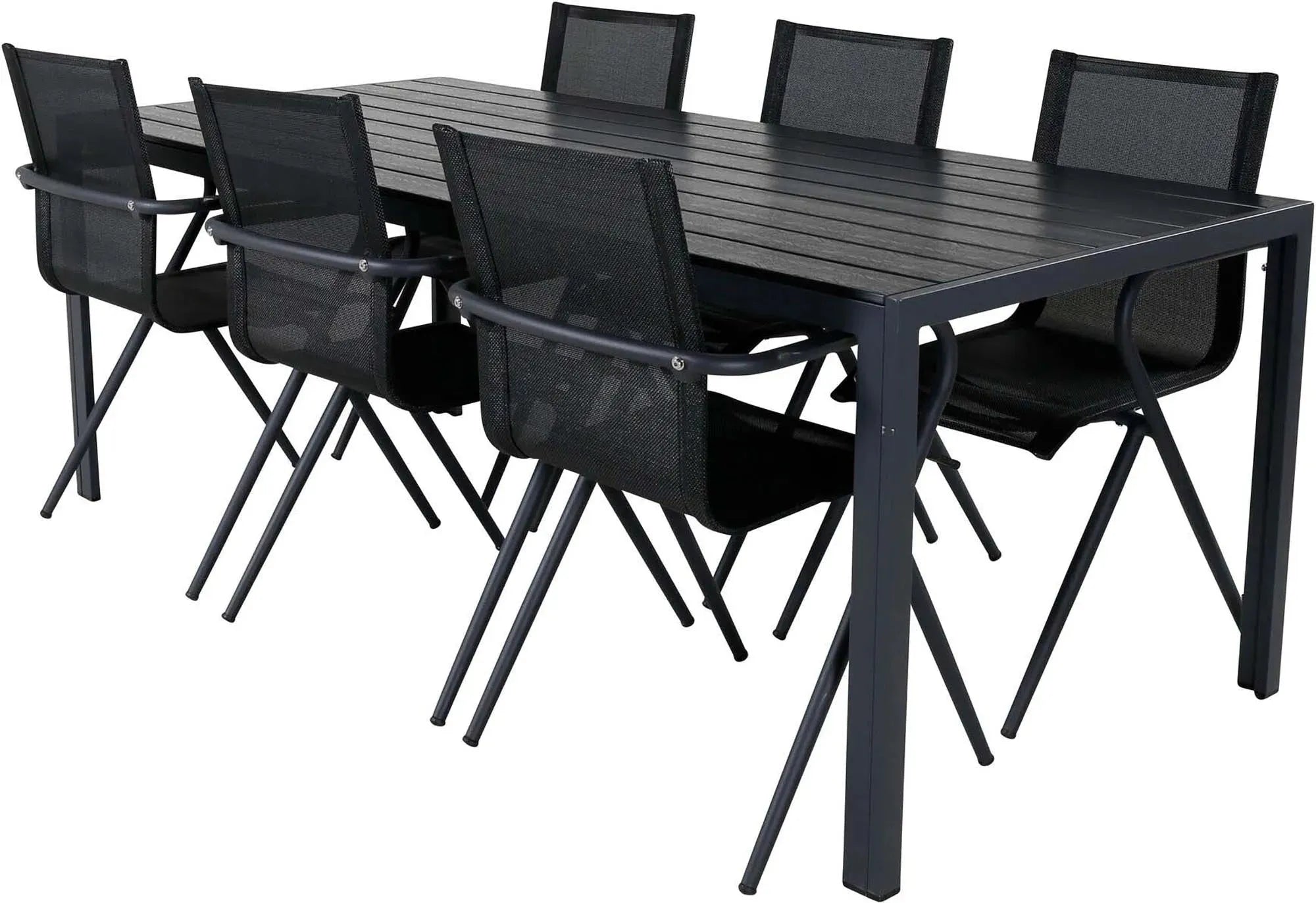 Elegantes Outdoor-Tischset für 6 von Venture Home, 205cm lang.