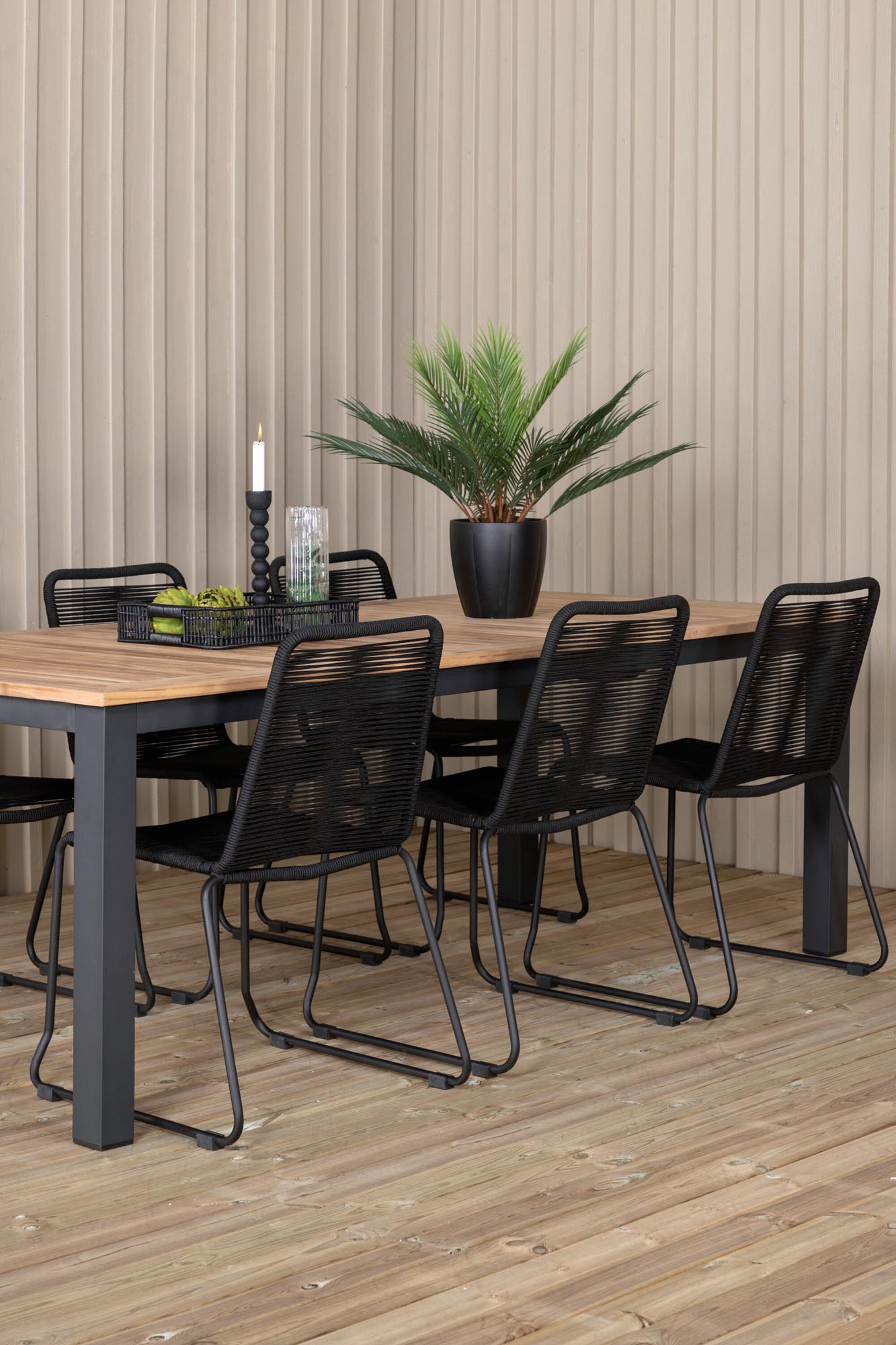 Panama Gartentischset Lindos, 6-teilig, ausziehbar, stilvoll und praktisch, perfekt für den Aussenbereich, modernes und langlebiges Design.