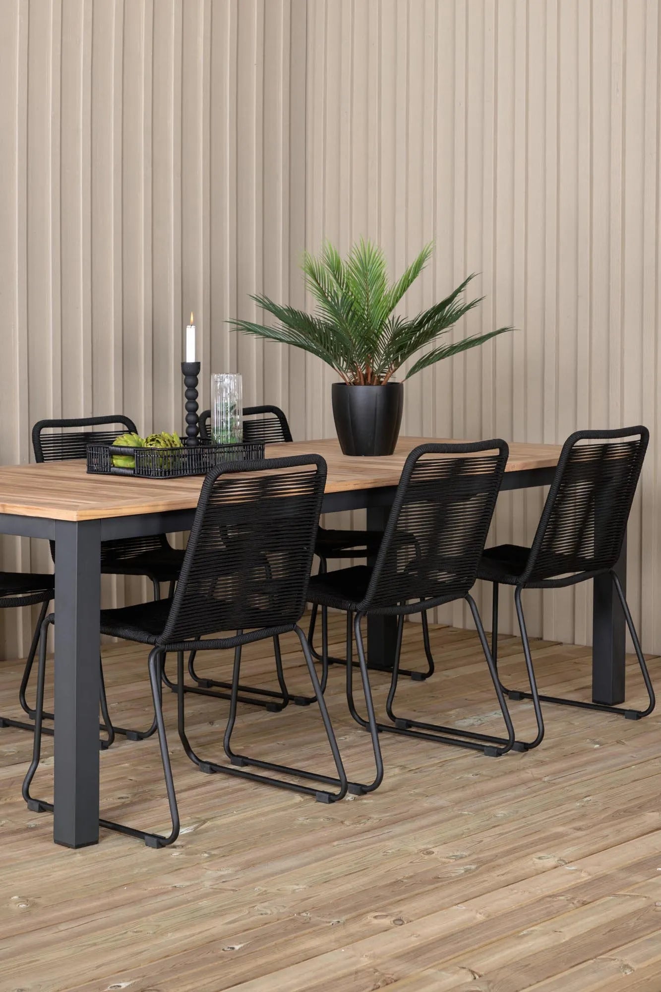 Panama Gartentischset Lindos, 6-teilig, ausziehbar, stilvoll und praktisch, perfekt für den Außenbereich, modernes und langlebiges Design.