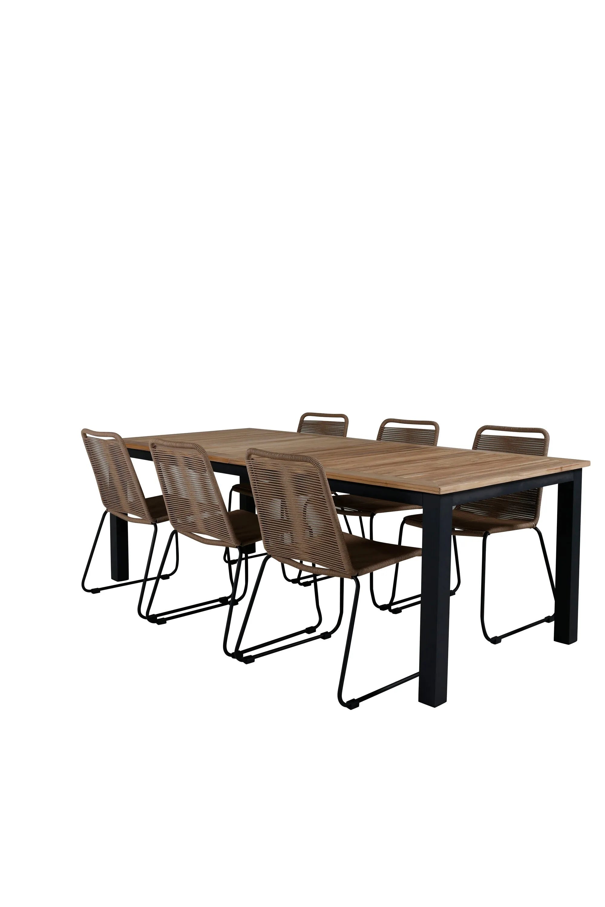 Elegantes Panama Gartentischset Lindos von Venture Home, 6-teilig, ausziehbar, ideal für stilvolle und funktionale Außenbereiche.