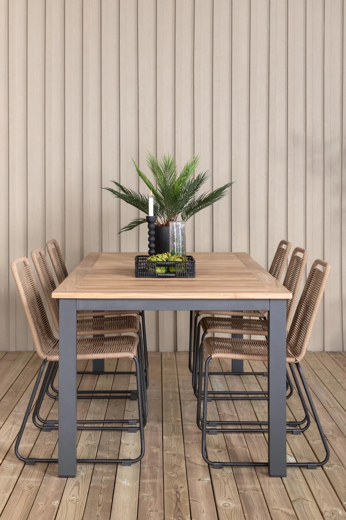 Elegantes Panama Gartentischset Lindos von Venture Home, ausziehbar, 6-teilig, ideal für stilvolle Outdoor-Momente.