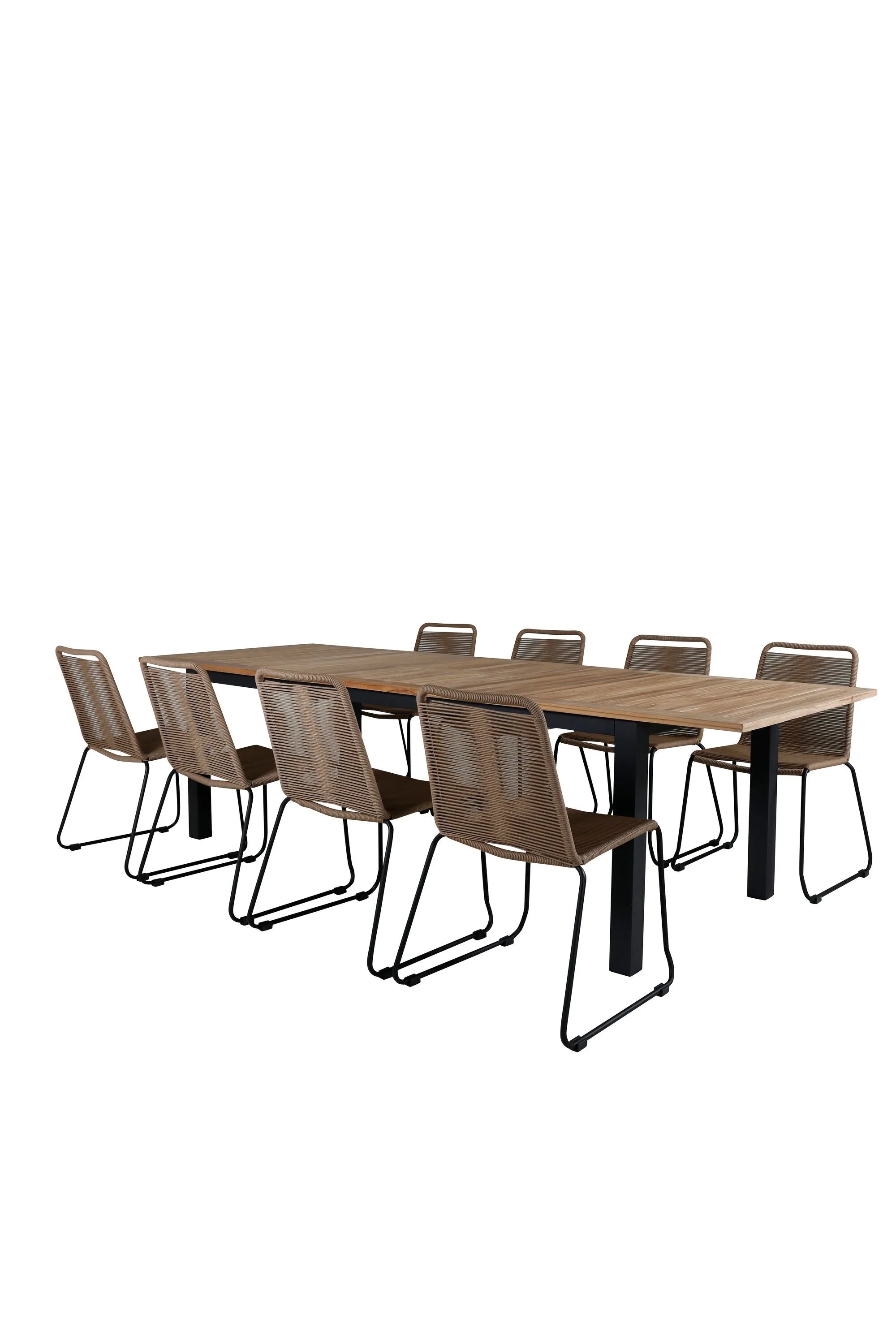 Elegantes Panama Gartentischset Lindos, 8-teilig, ausziehbar, von Venture Home – ideal für stilvolle und funktionale Außenbereiche.
