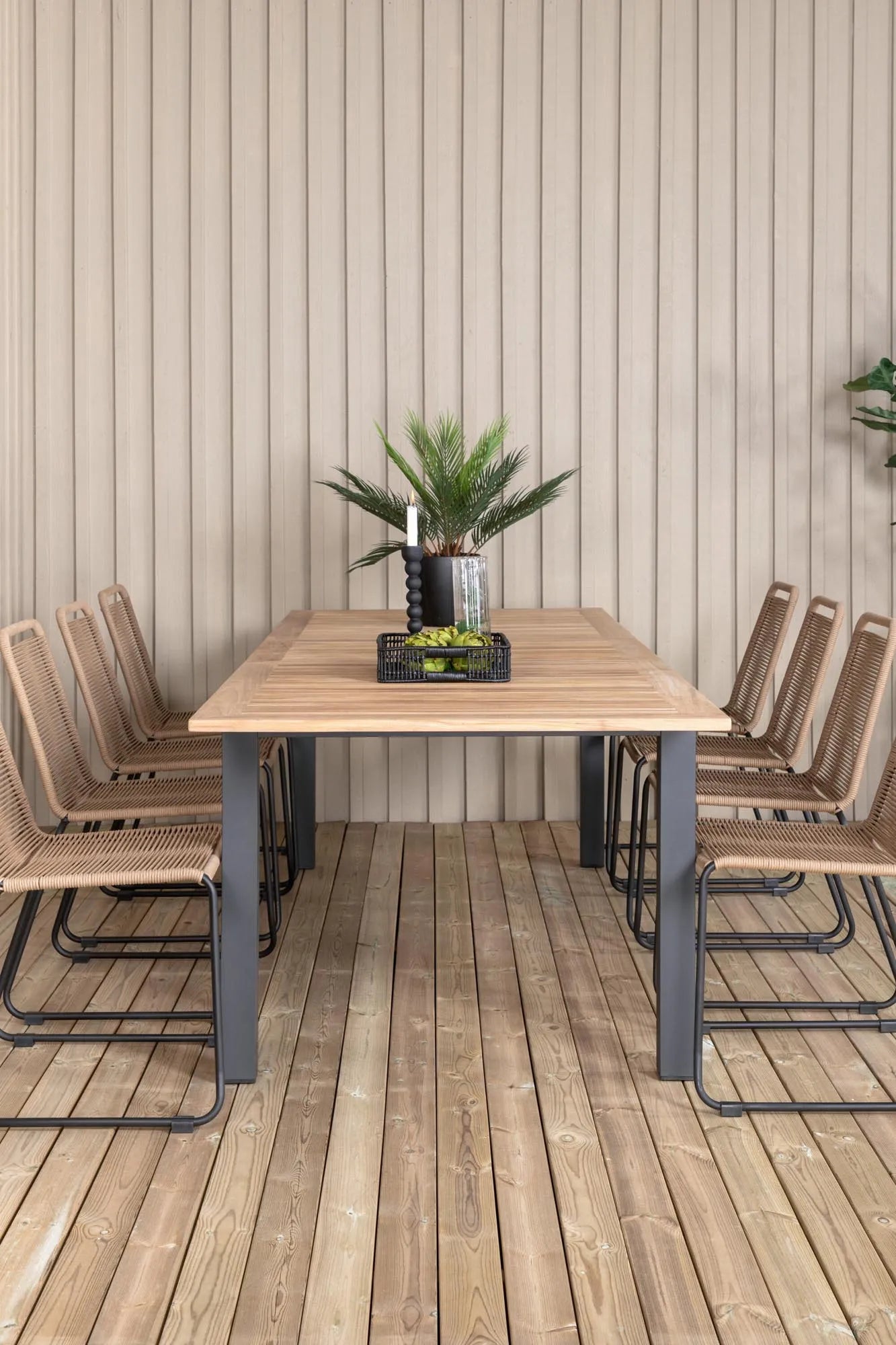 Elegantes Panama Gartentischset Lindos, ausziehbar, 8-teilig von Venture Home – ideal für stilvolle Outdoor-Momente.