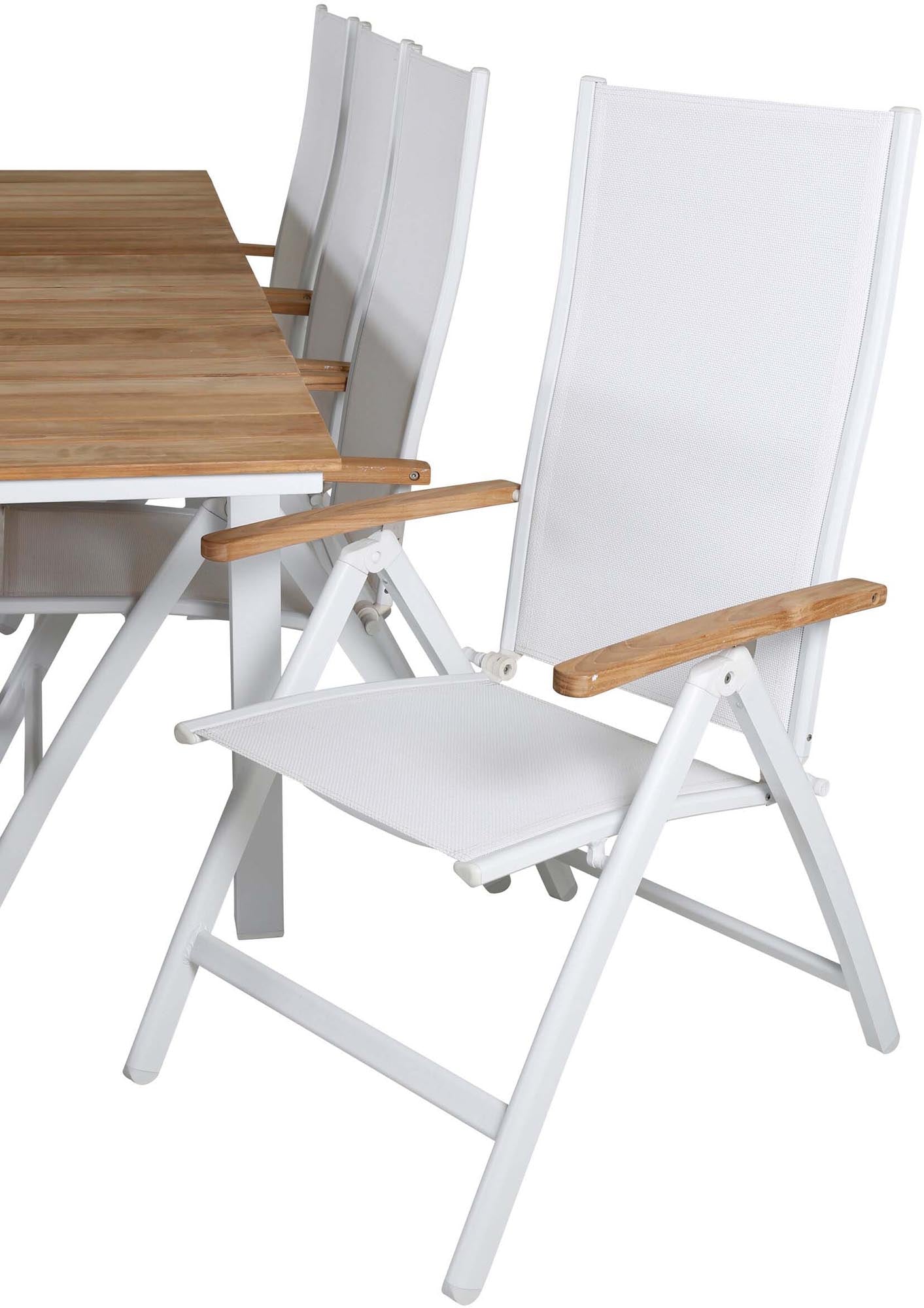 Mexiko Outdoor-Tischset ausziehbar + Panama 160cm/8St. in Weiss präsentiert im Onlineshop von KAQTU Design AG. Gartentischset ist von Venture Home
