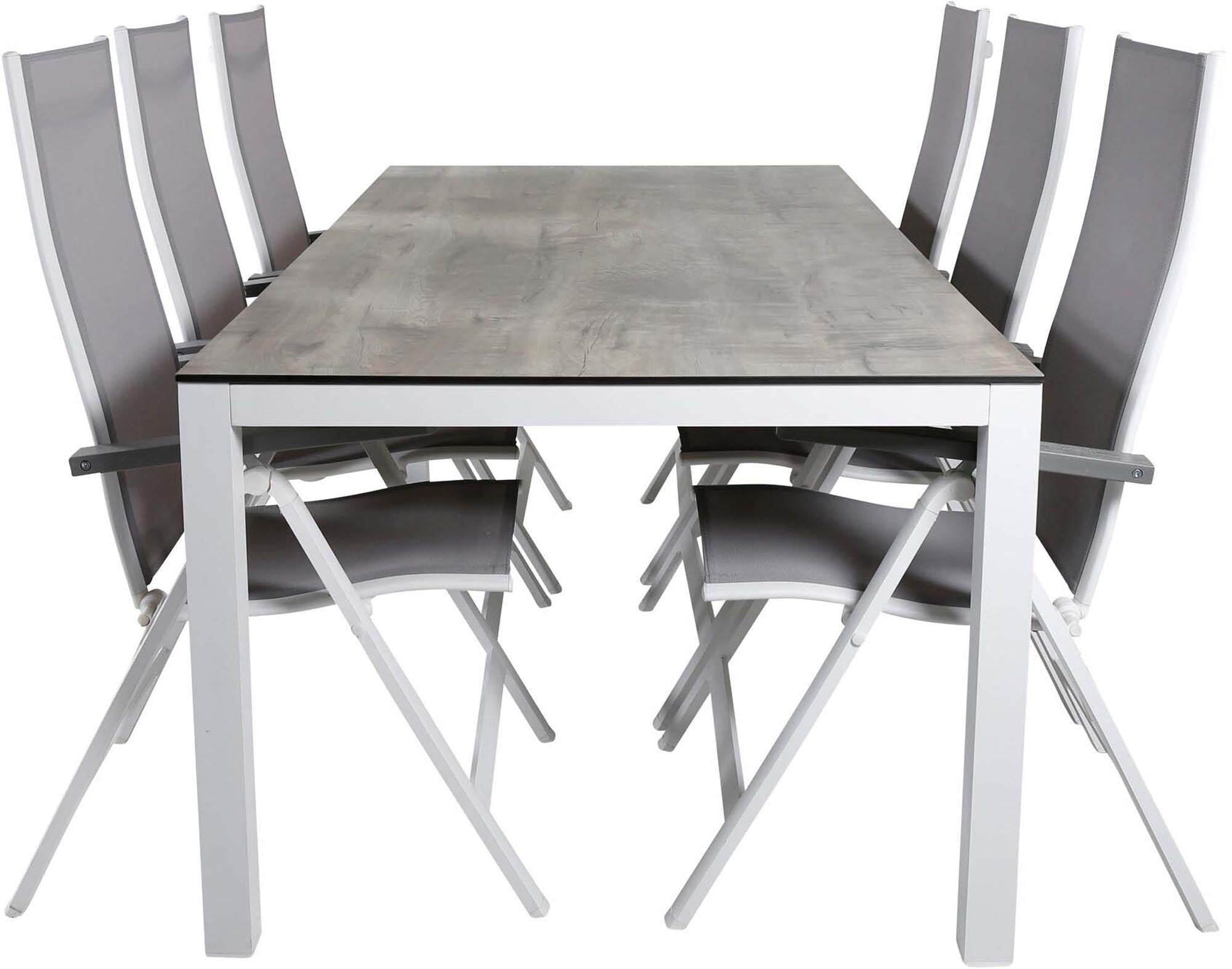Gestalten Sie Ihre Terrasse mit dem Llama Outdoor-Tischset + Albany. Perfekt für gesellige Abende und stilvolle Outdoor-Momente.