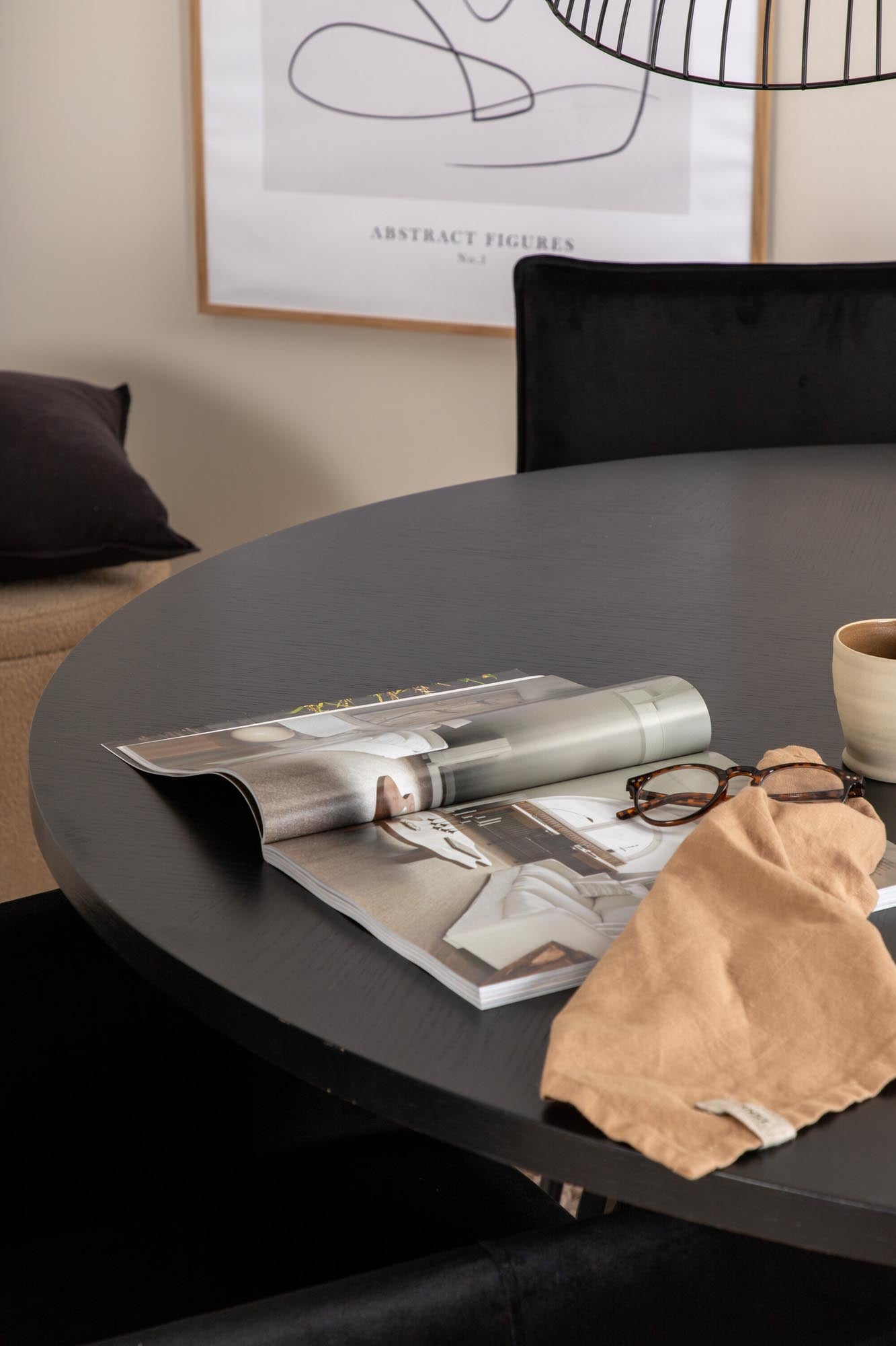 Esszimmerset Copenhagen + Petra ⌀140cm/4St. in Schwarz präsentiert im Onlineshop von KAQTU Design AG. Esszimmerset ist von Venture Home