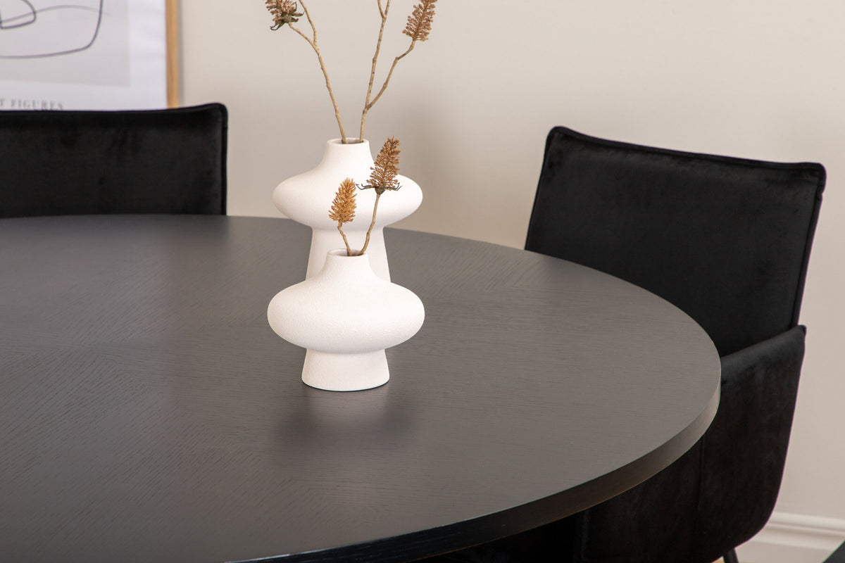 Esszimmerset Copenhagen + Petra ⌀140cm/4St. in Schwarz präsentiert im Onlineshop von KAQTU Design AG. Esszimmerset ist von Venture Home