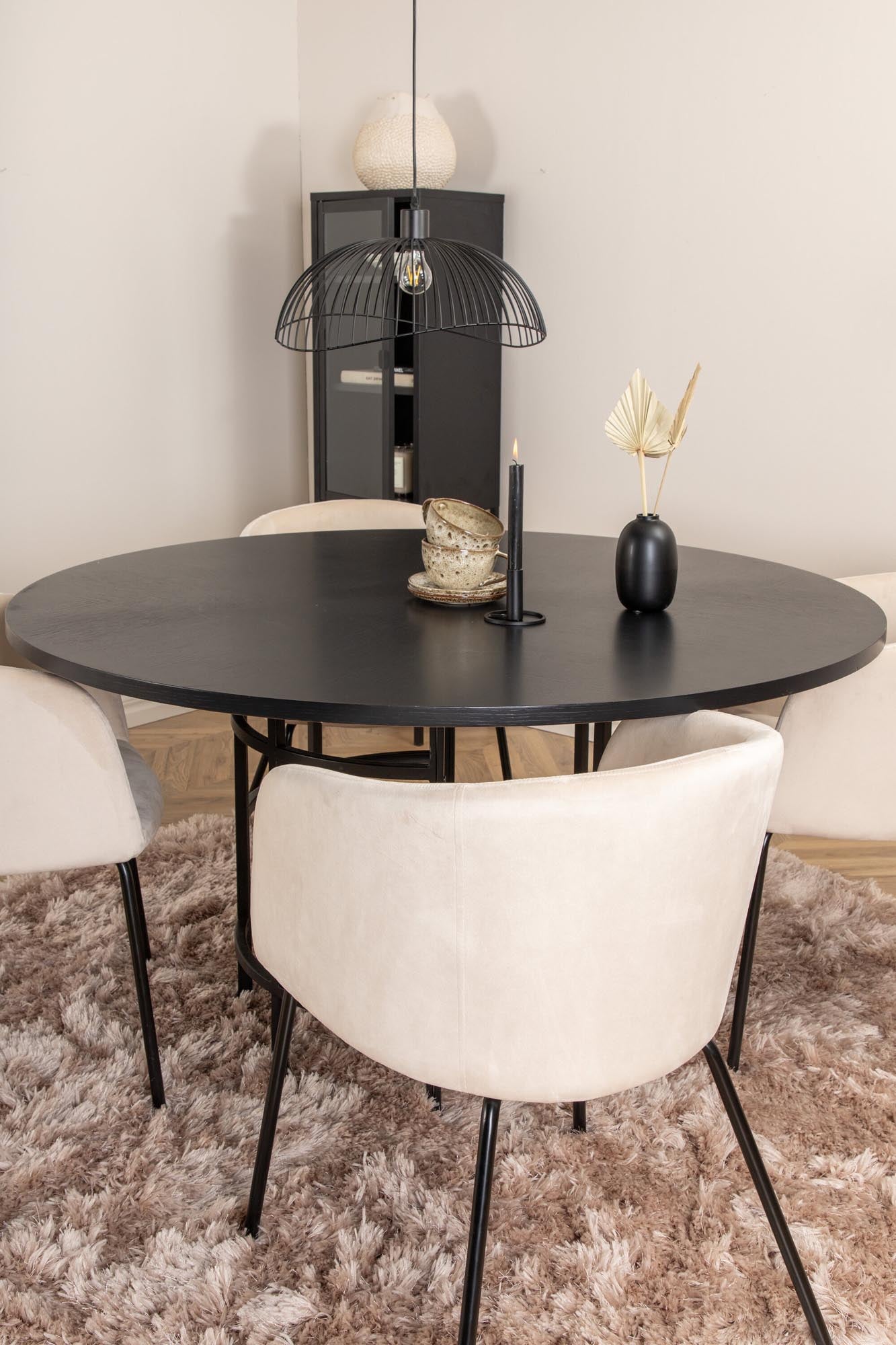 Esszimmerset Copenhagen + Berit ⌀140cm/4St. in Beige, Schwarz präsentiert im Onlineshop von KAQTU Design AG. Esszimmerset ist von Venture Home