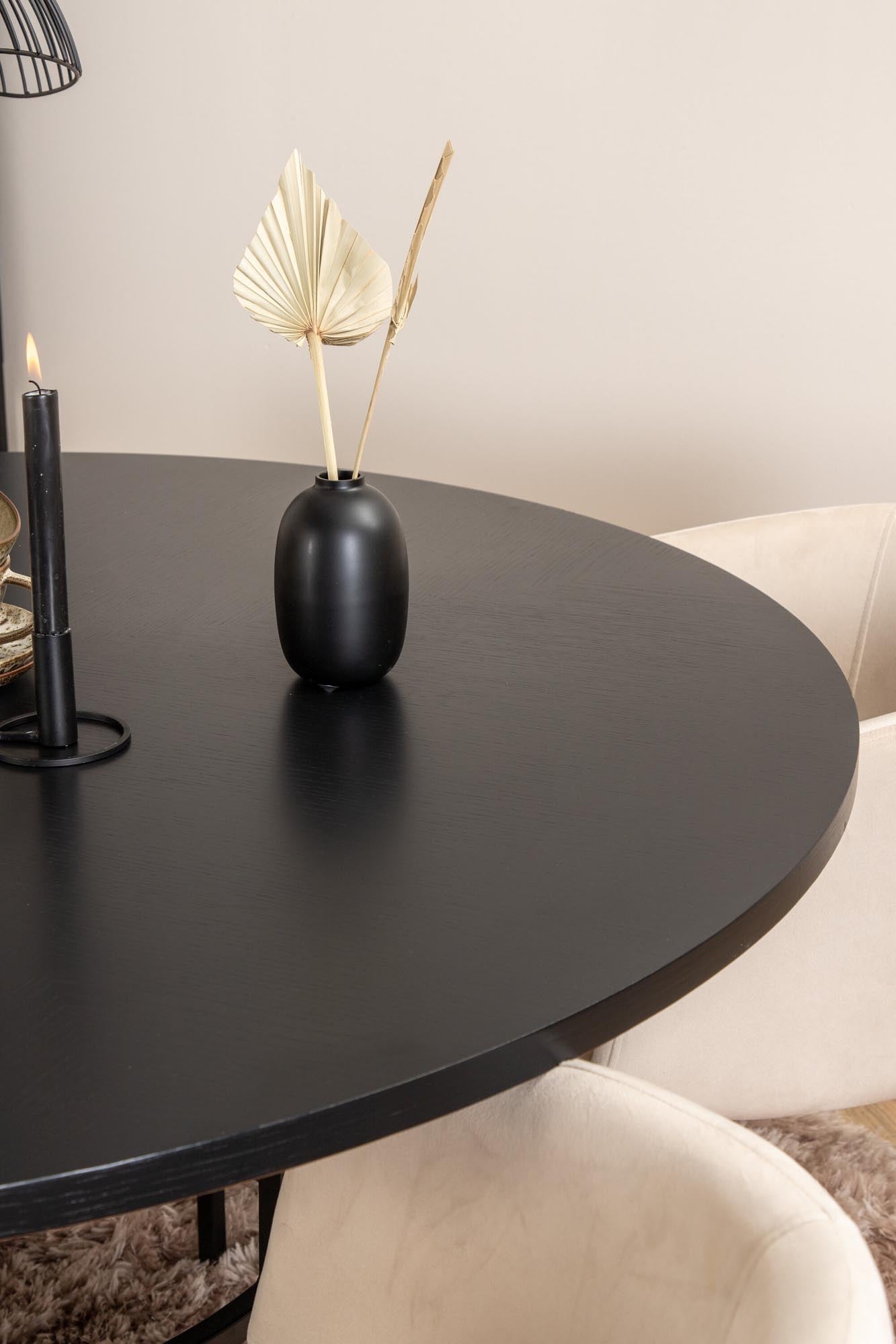 Esszimmerset Copenhagen + Berit ⌀140cm/4St. in Beige, Schwarz präsentiert im Onlineshop von KAQTU Design AG. Esszimmerset ist von Venture Home