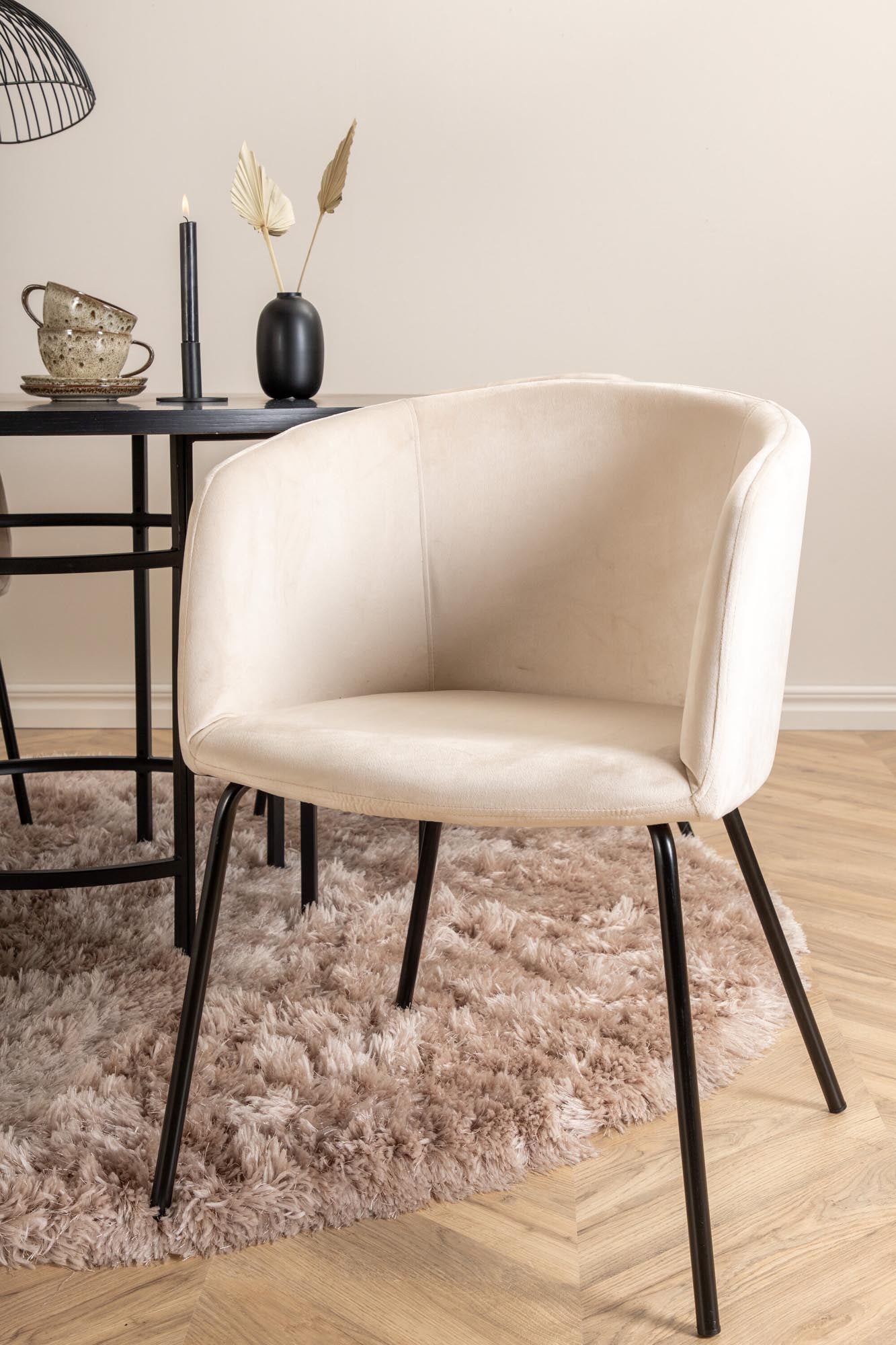 Esszimmerset Copenhagen + Berit ⌀140cm/4St. in Beige, Schwarz präsentiert im Onlineshop von KAQTU Design AG. Esszimmerset ist von Venture Home