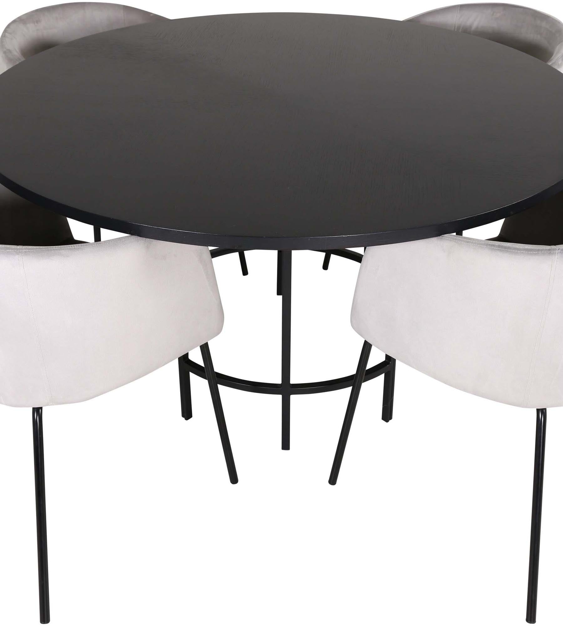 Esszimmerset Copenhagen + Berit ⌀140cm/4St. in Schwarzgrau präsentiert im Onlineshop von KAQTU Design AG. Esszimmerset ist von Venture Home