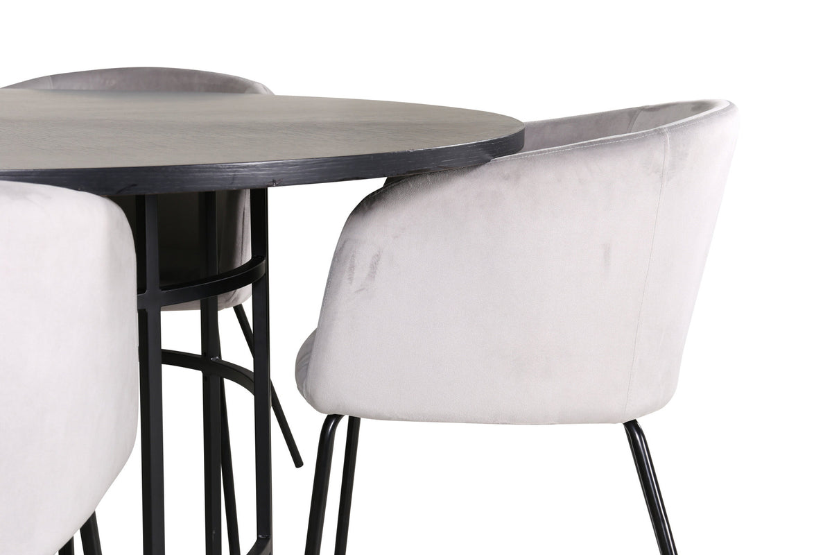 Esszimmerset Copenhagen + Berit ⌀140cm/4St. in Schwarzgrau präsentiert im Onlineshop von KAQTU Design AG. Esszimmerset ist von Venture Home