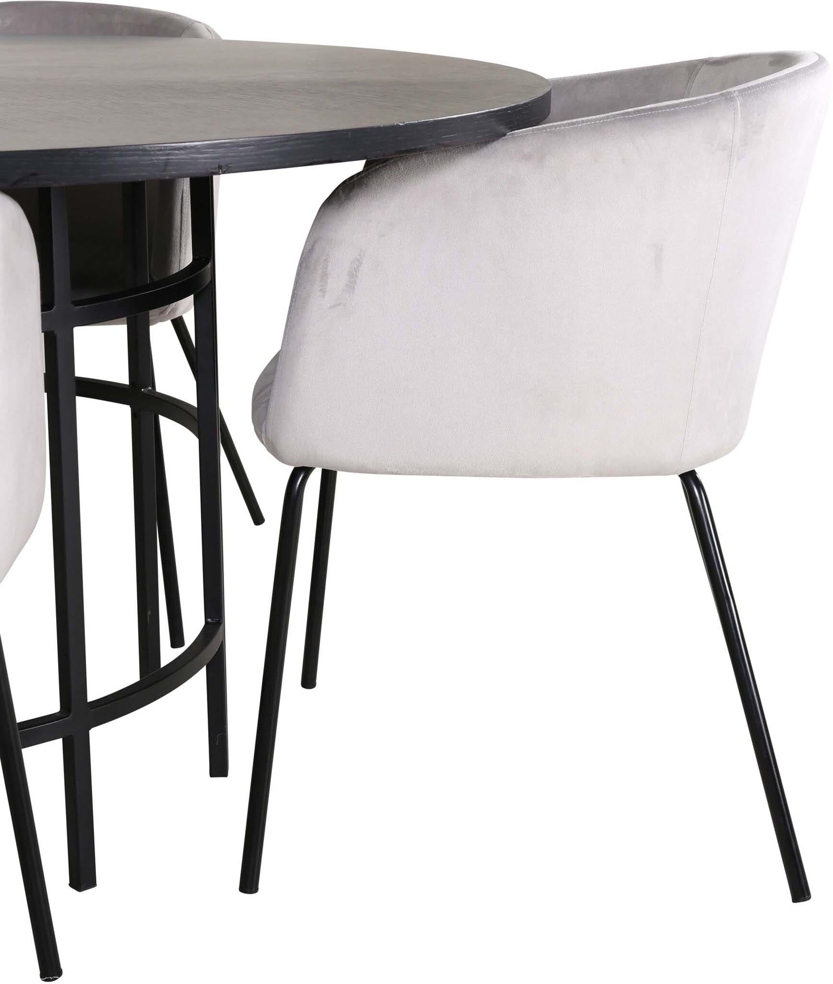 Esszimmerset Copenhagen + Berit ⌀140cm/4St. in Schwarzgrau präsentiert im Onlineshop von KAQTU Design AG. Esszimmerset ist von Venture Home