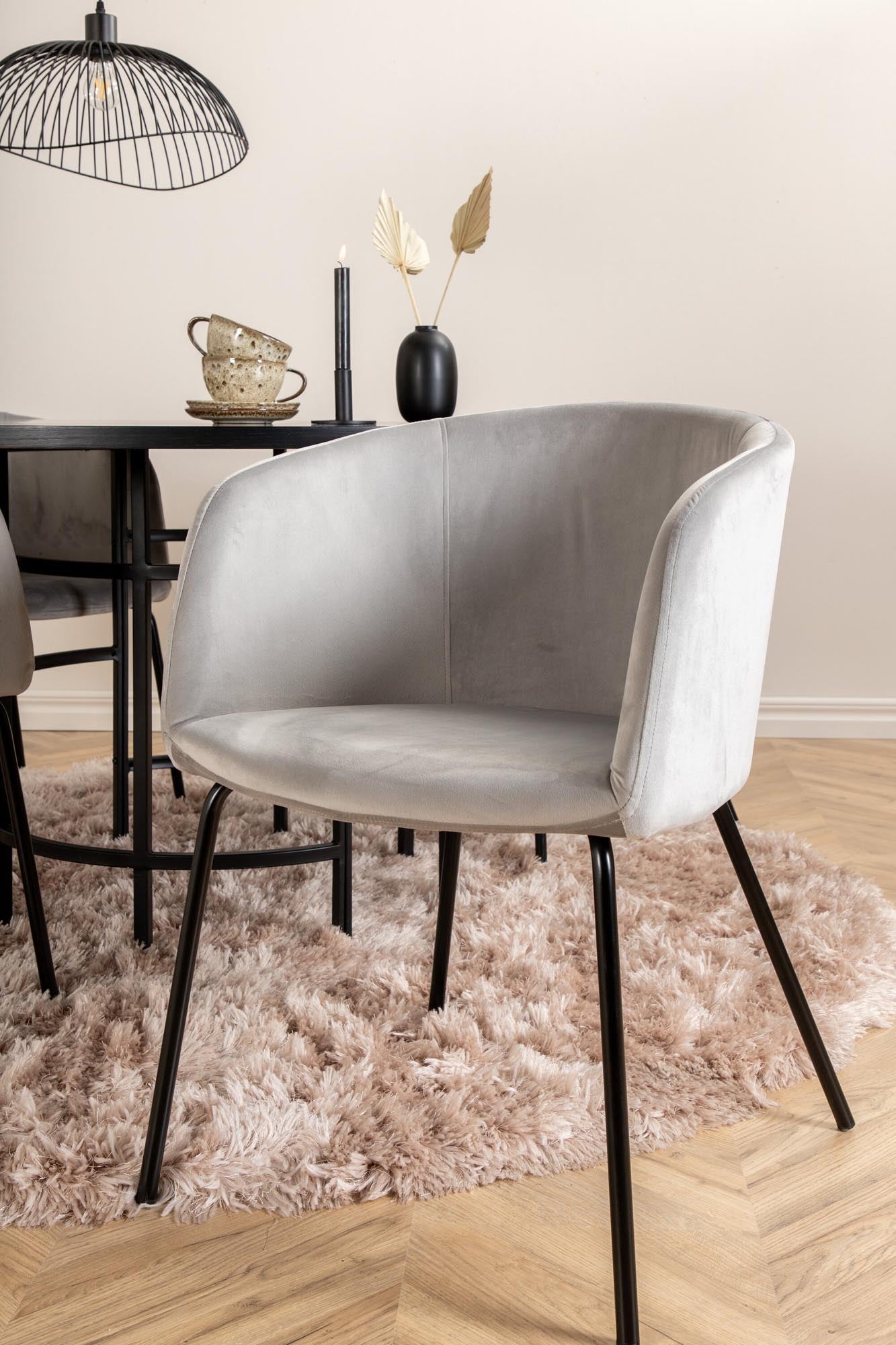 Esszimmerset Copenhagen + Berit ⌀140cm/4St. in Schwarzgrau präsentiert im Onlineshop von KAQTU Design AG. Esszimmerset ist von Venture Home