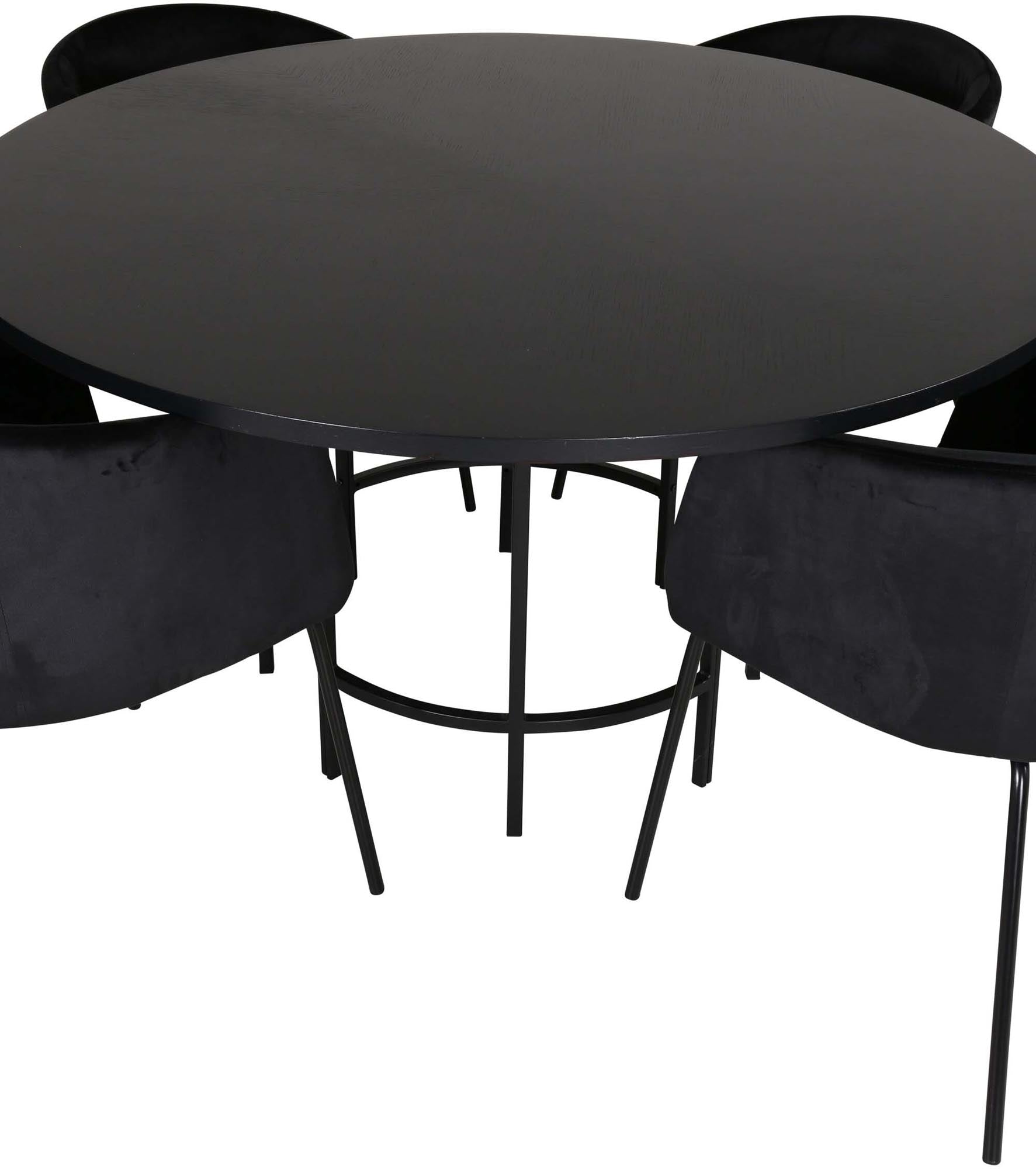 Esszimmerset Copenhagen + Berit ⌀140cm/4St. in Schwarz präsentiert im Onlineshop von KAQTU Design AG. Esszimmerset ist von Venture Home