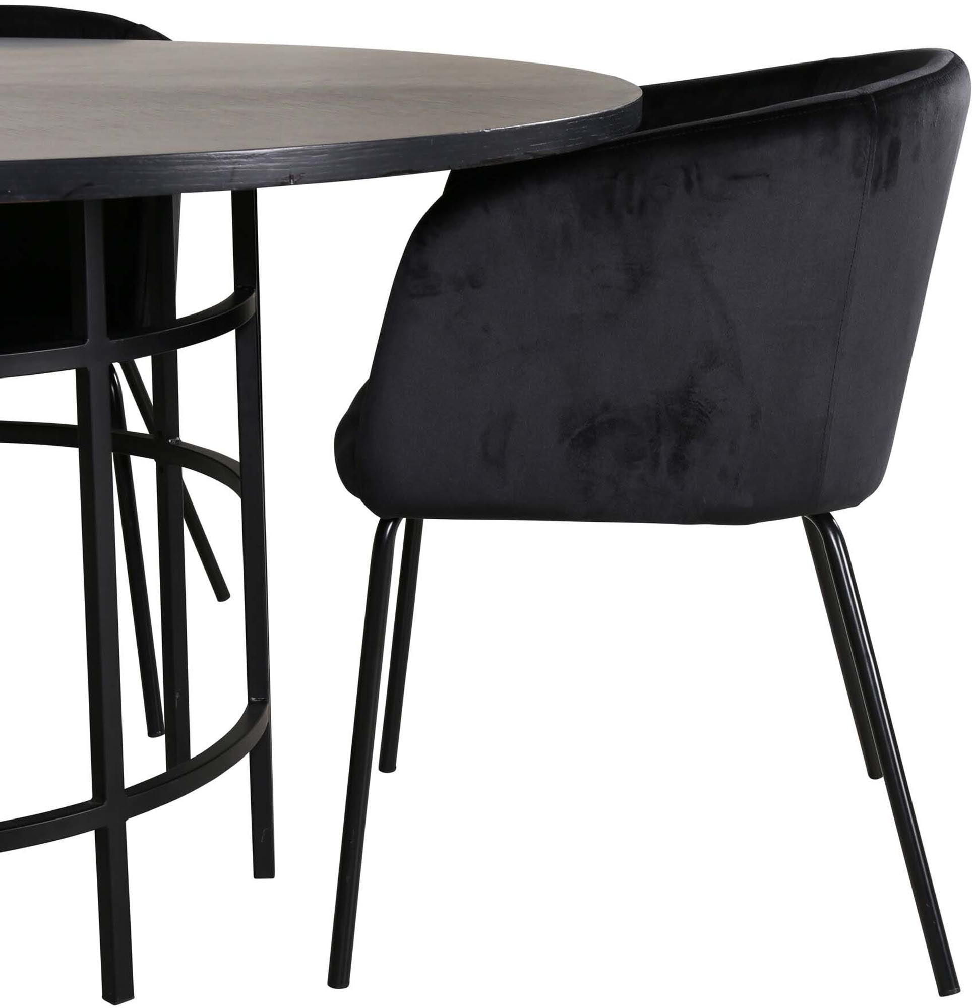 Esszimmerset Copenhagen + Berit ⌀140cm/4St. in Schwarz präsentiert im Onlineshop von KAQTU Design AG. Esszimmerset ist von Venture Home