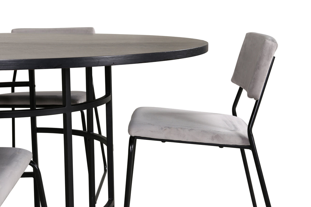 Esszimmerset Copenhagen + Kenth ⌀140cm/4St. in Schwarz / Hellgrau präsentiert im Onlineshop von KAQTU Design AG. Esszimmerset ist von Venture Home