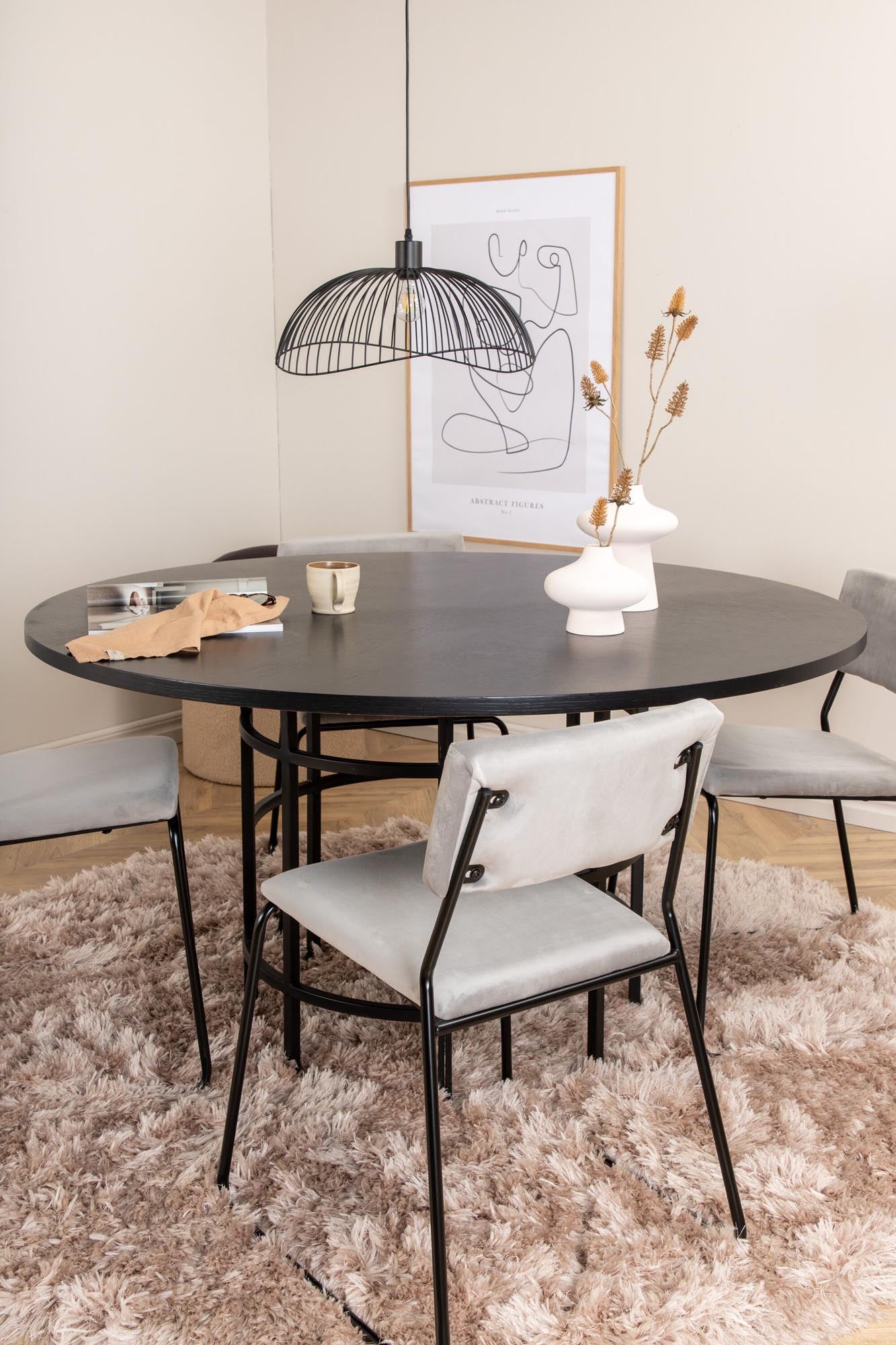Esszimmerset Copenhagen + Kenth ⌀140cm/4St. in Schwarz / Hellgrau präsentiert im Onlineshop von KAQTU Design AG. Esszimmerset ist von Venture Home