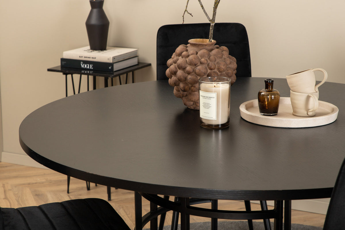 Esszimmerset Copenhagen + Windu ⌀140cm/4St. in Schwarz präsentiert im Onlineshop von KAQTU Design AG. Esszimmerset ist von Venture Home