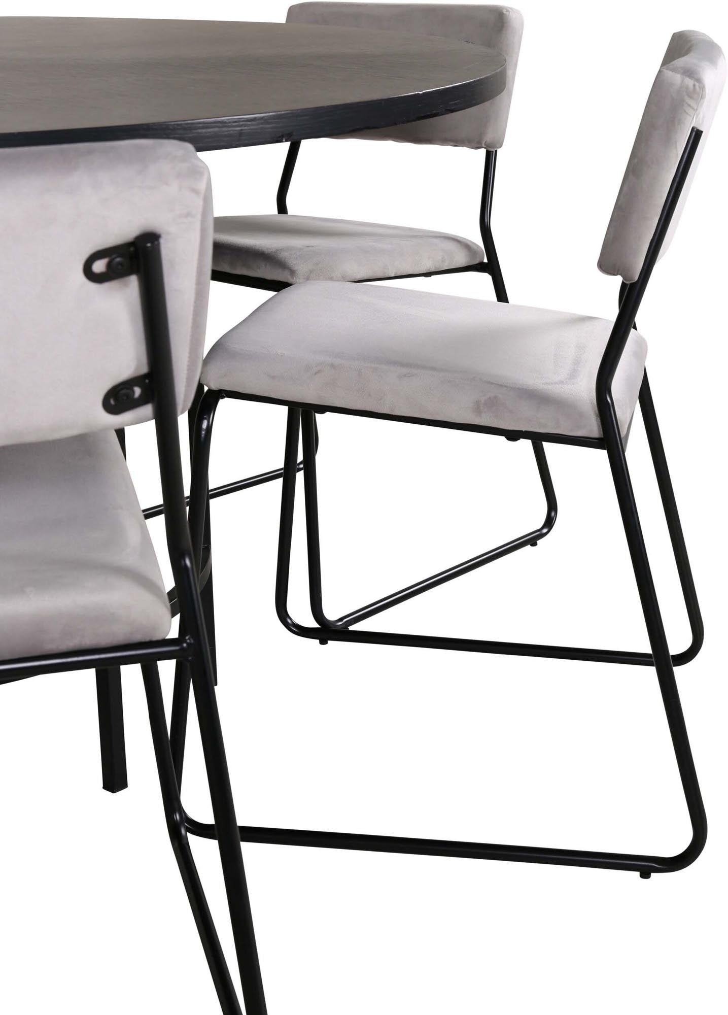 Esszimmerset Copenhagen + Kenth ⌀140cm/6St. in Schwarz präsentiert im Onlineshop von KAQTU Design AG. Esszimmerset ist von Venture Home