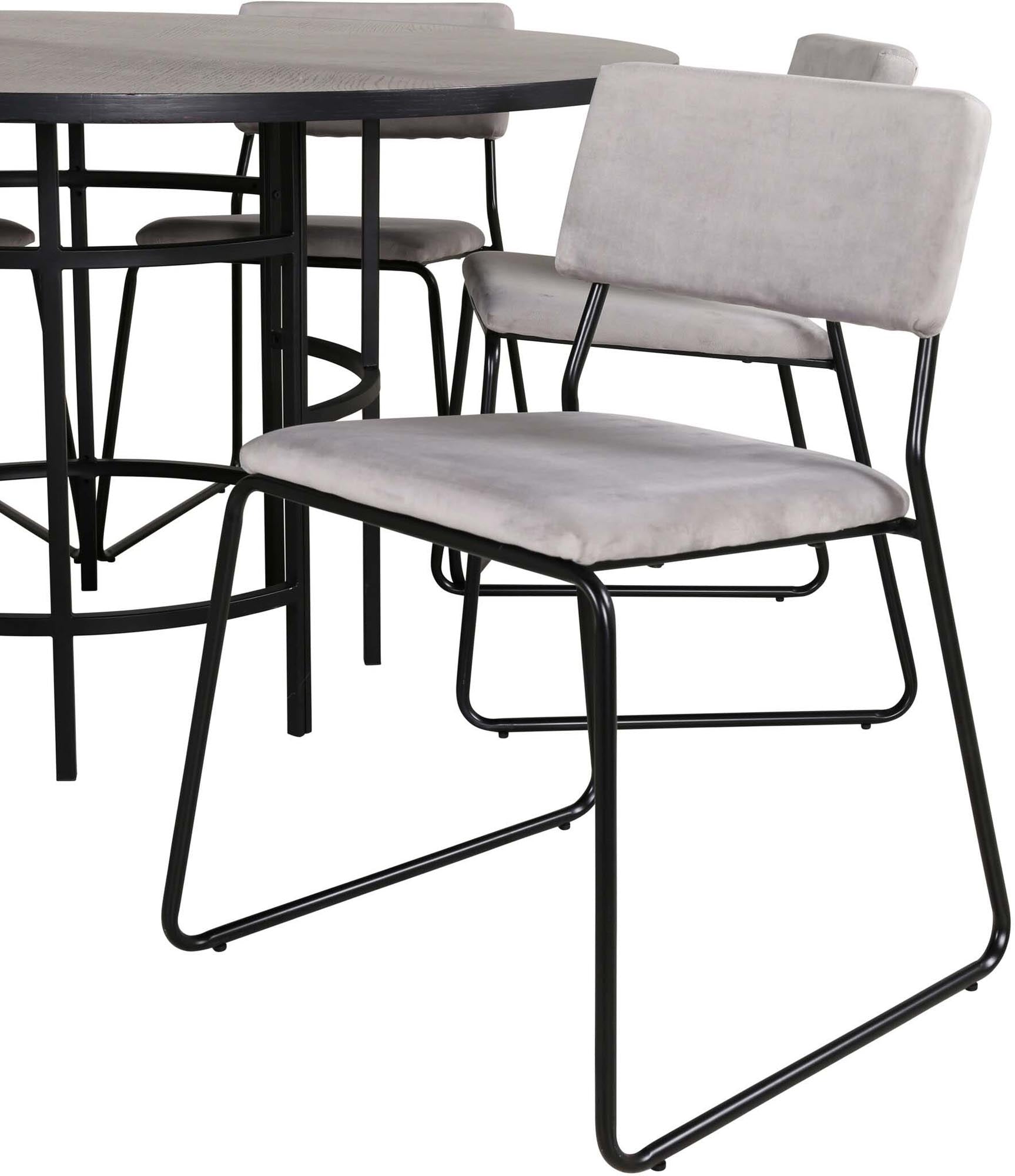 Esszimmerset Copenhagen + Kenth ⌀140cm/6St. in Schwarz präsentiert im Onlineshop von KAQTU Design AG. Esszimmerset ist von Venture Home