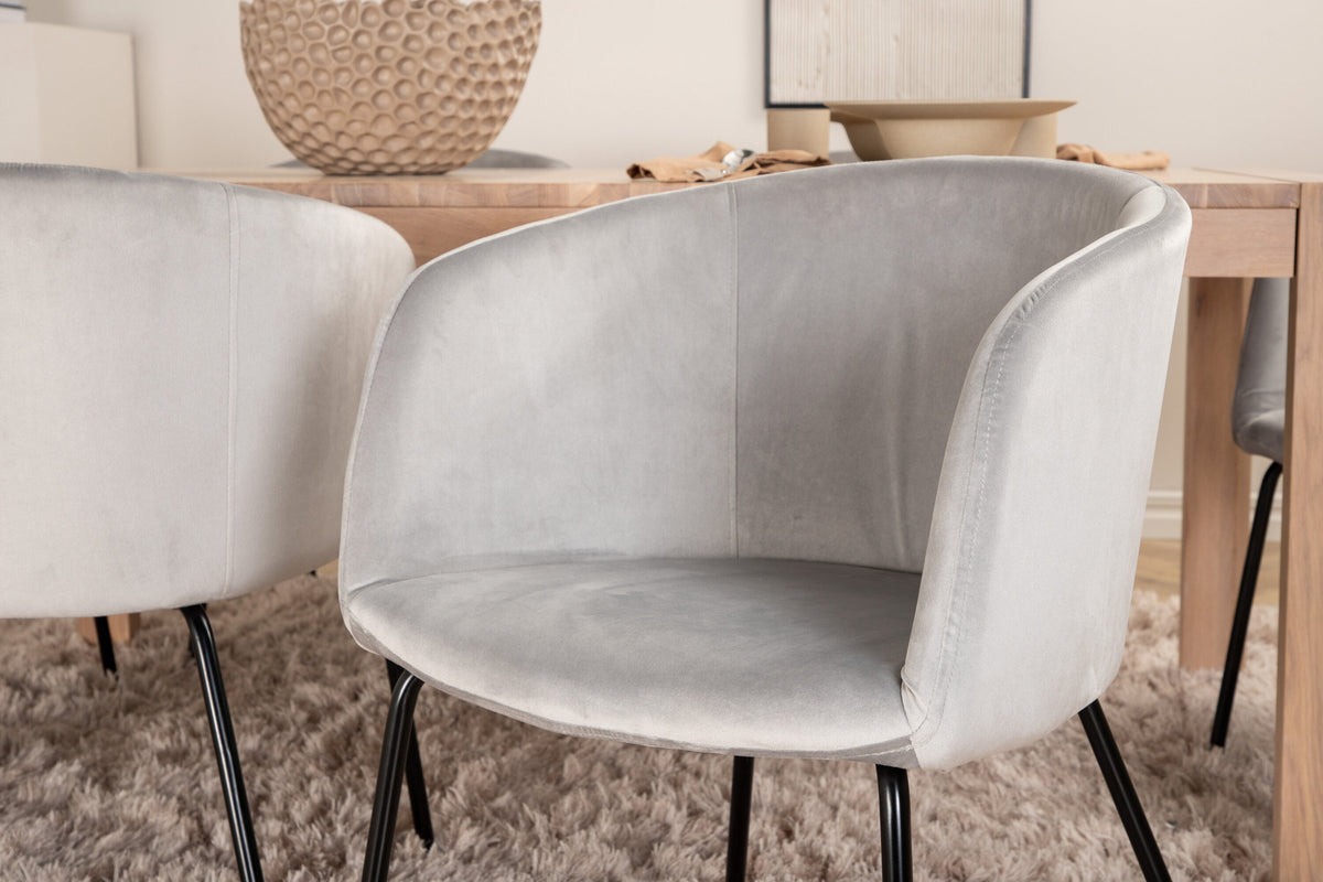 Slider Esszimmerset ausziehbar + Berit 170cm/6St. in Schwarzgrau präsentiert im Onlineshop von KAQTU Design AG. Esszimmerset ist von Venture Home