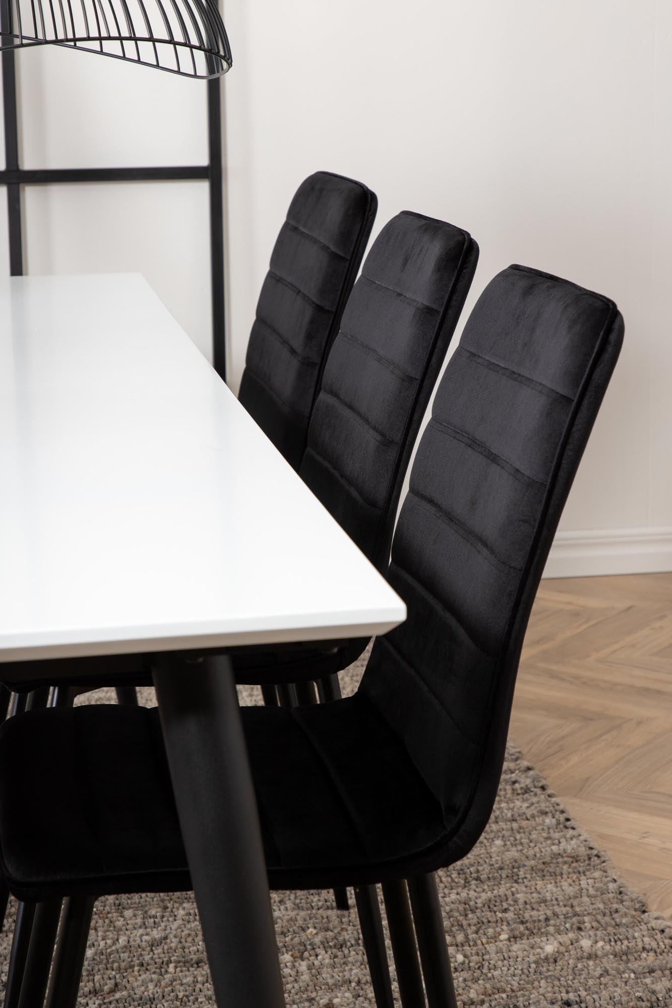 Jimmy Esszimmerset + Windu 195cm/6St. in Schwarz präsentiert im Onlineshop von KAQTU Design AG. Esszimmerset ist von Venture Home