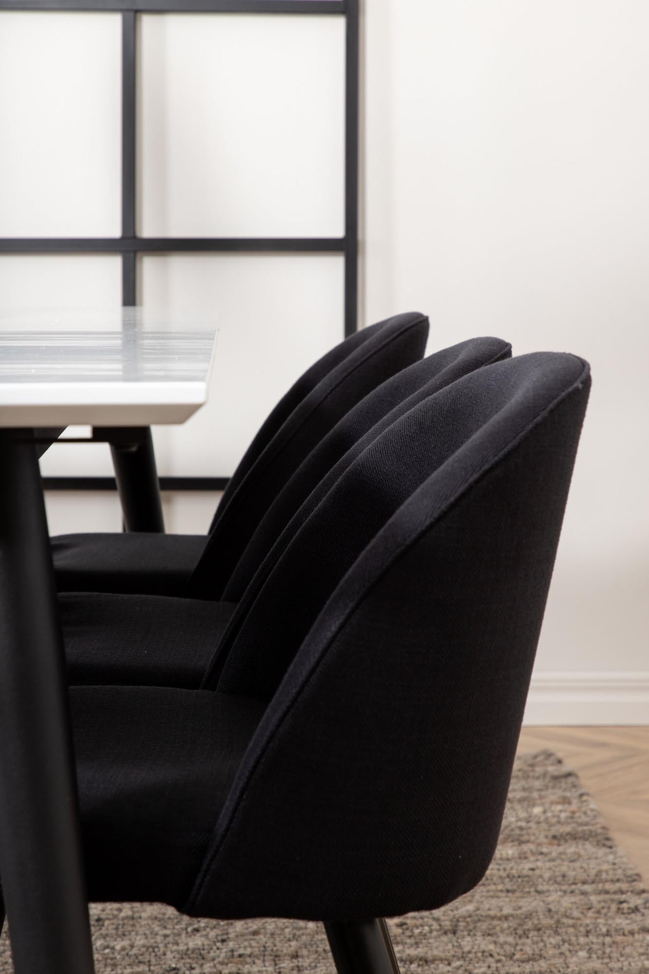 Jimmy Esszimmerset + Velvet 195cm/6St. in Schwarz präsentiert im Onlineshop von KAQTU Design AG. Esszimmerset ist von Venture Home
