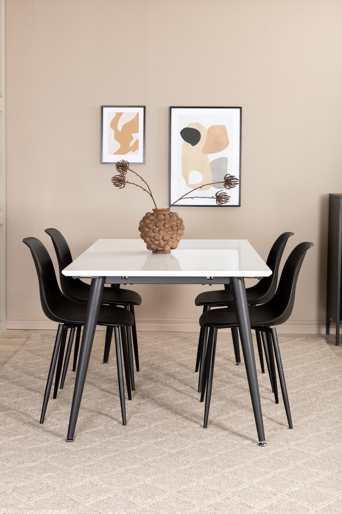 Jimmy Esszimmerset + Polar 150cm/4St. in Schwarz präsentiert im Onlineshop von KAQTU Design AG. Esszimmerset ist von Venture Home