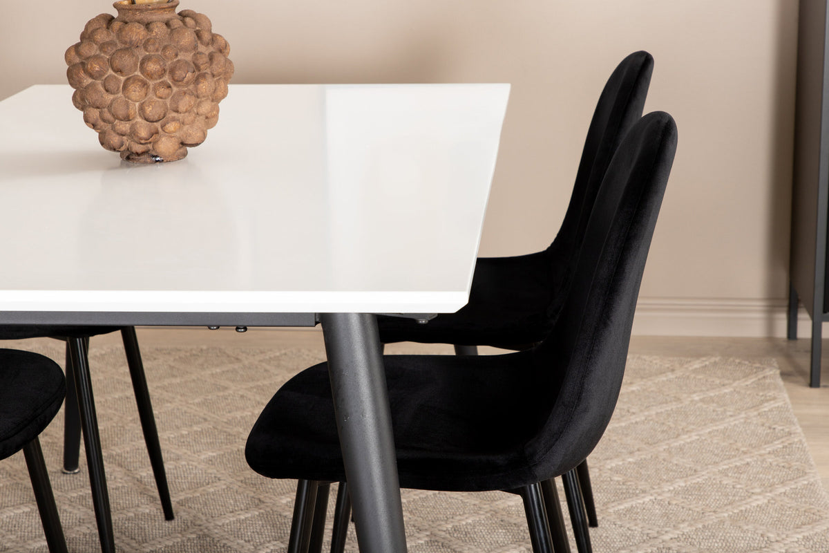 Jimmy Esszimmerset + Polar 150cm/4St. in Schwarz präsentiert im Onlineshop von KAQTU Design AG. Esszimmerset ist von Venture Home