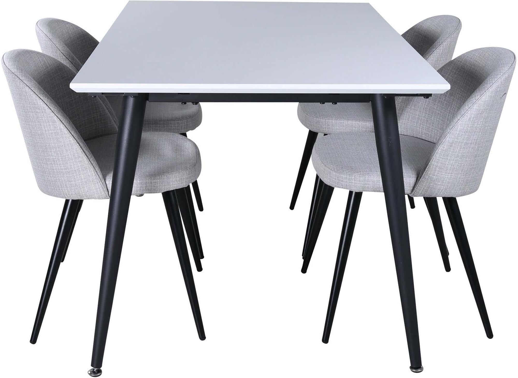 Jimmy Esszimmerset + Velvet 150cm/4St. in Schwarz präsentiert im Onlineshop von KAQTU Design AG. Esszimmerset ist von Venture Home