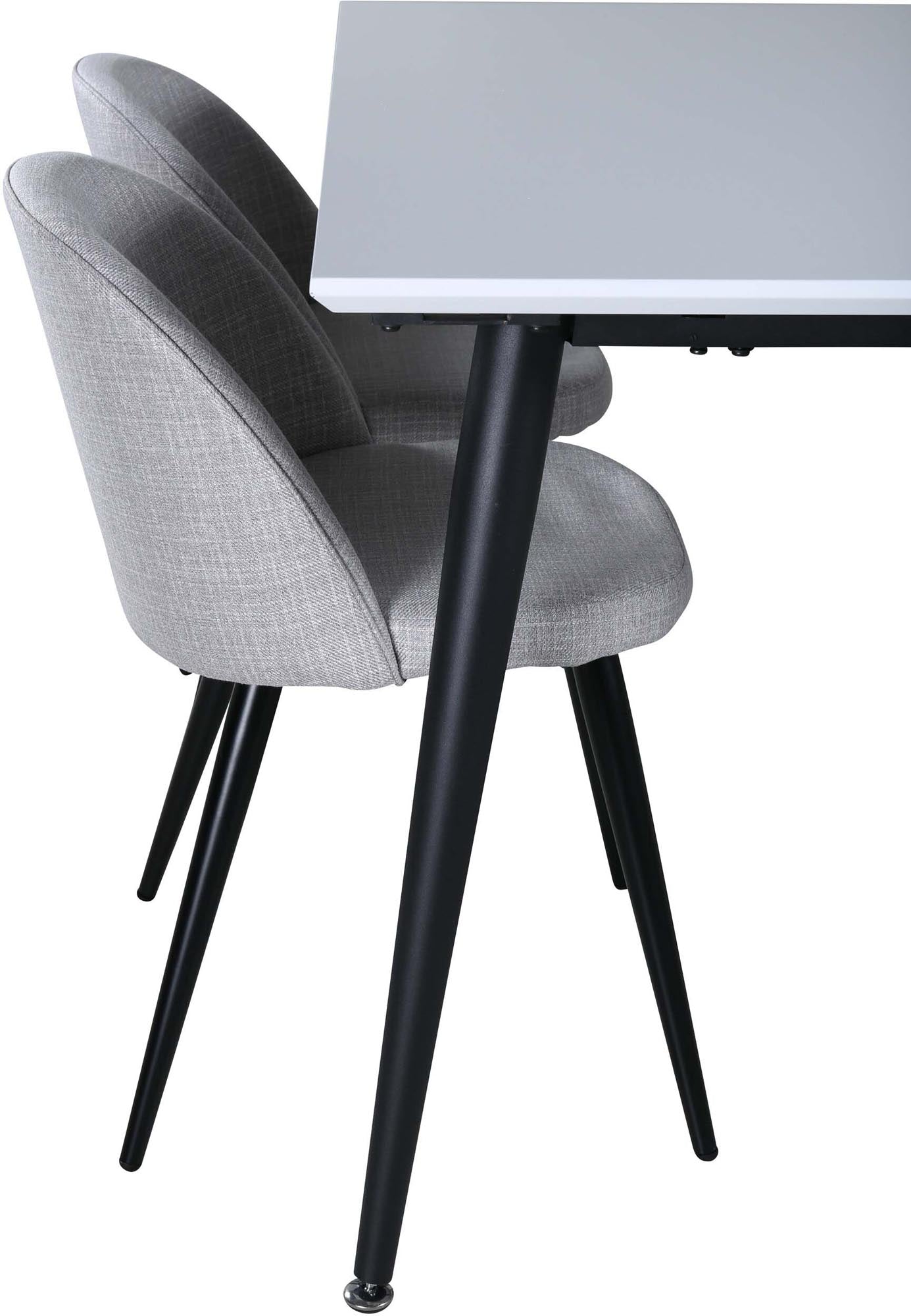 Jimmy Esszimmerset + Velvet 150cm/4St. in Schwarz präsentiert im Onlineshop von KAQTU Design AG. Esszimmerset ist von Venture Home