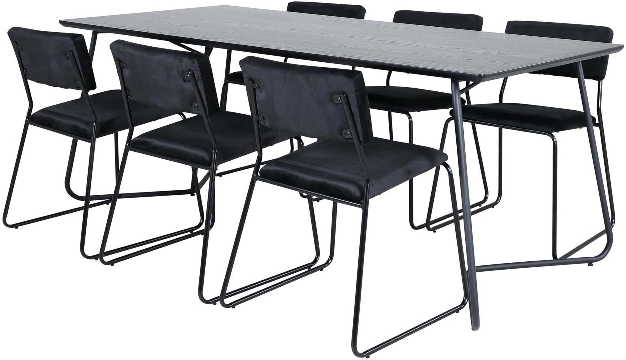 Petra Esszimmerset + Kenth 190cm/6St. in Schwarz präsentiert im Onlineshop von KAQTU Design AG. Esszimmerset ist von Venture Home