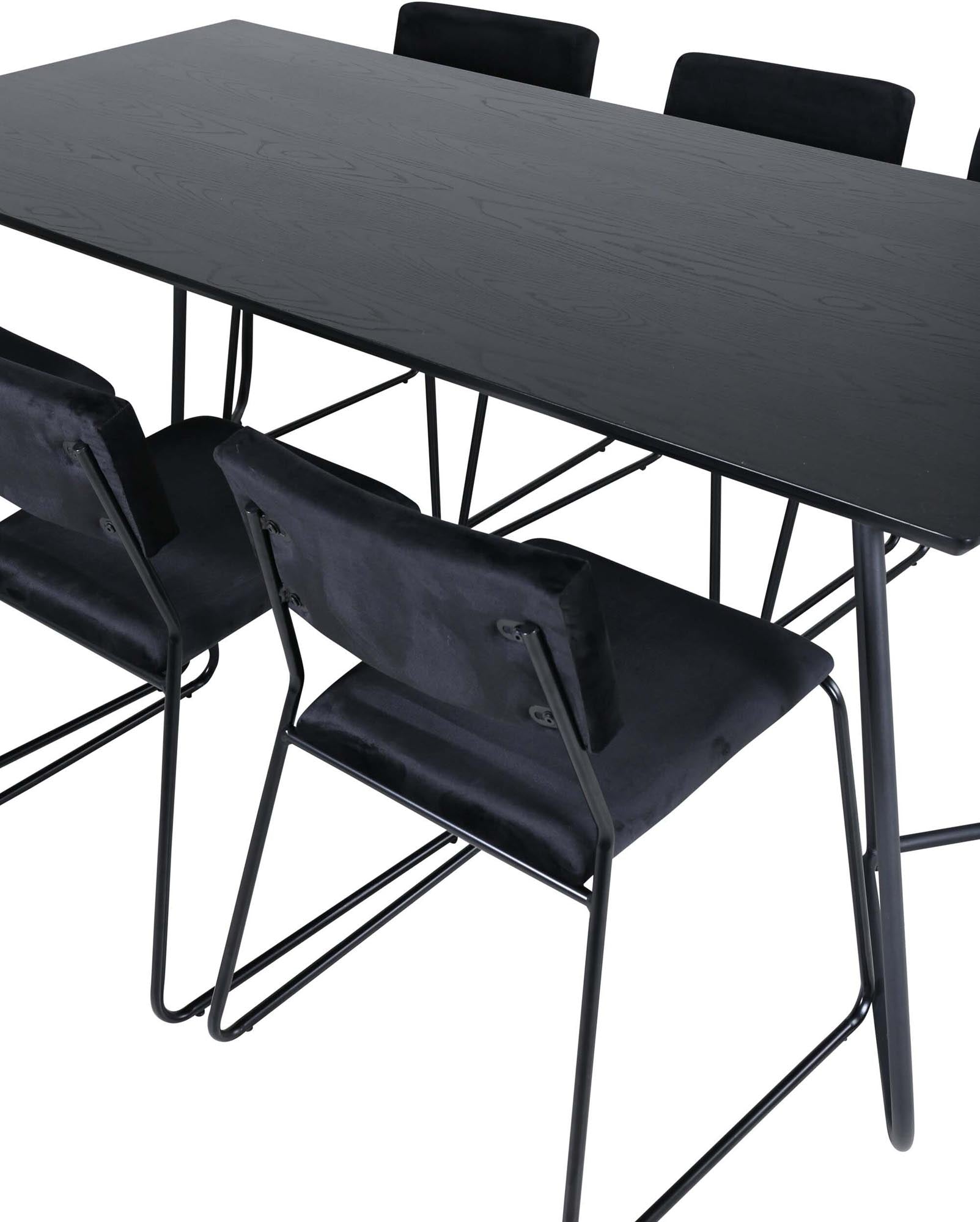 Petra Esszimmerset + Kenth 190cm/6St. in Schwarz präsentiert im Onlineshop von KAQTU Design AG. Esszimmerset ist von Venture Home