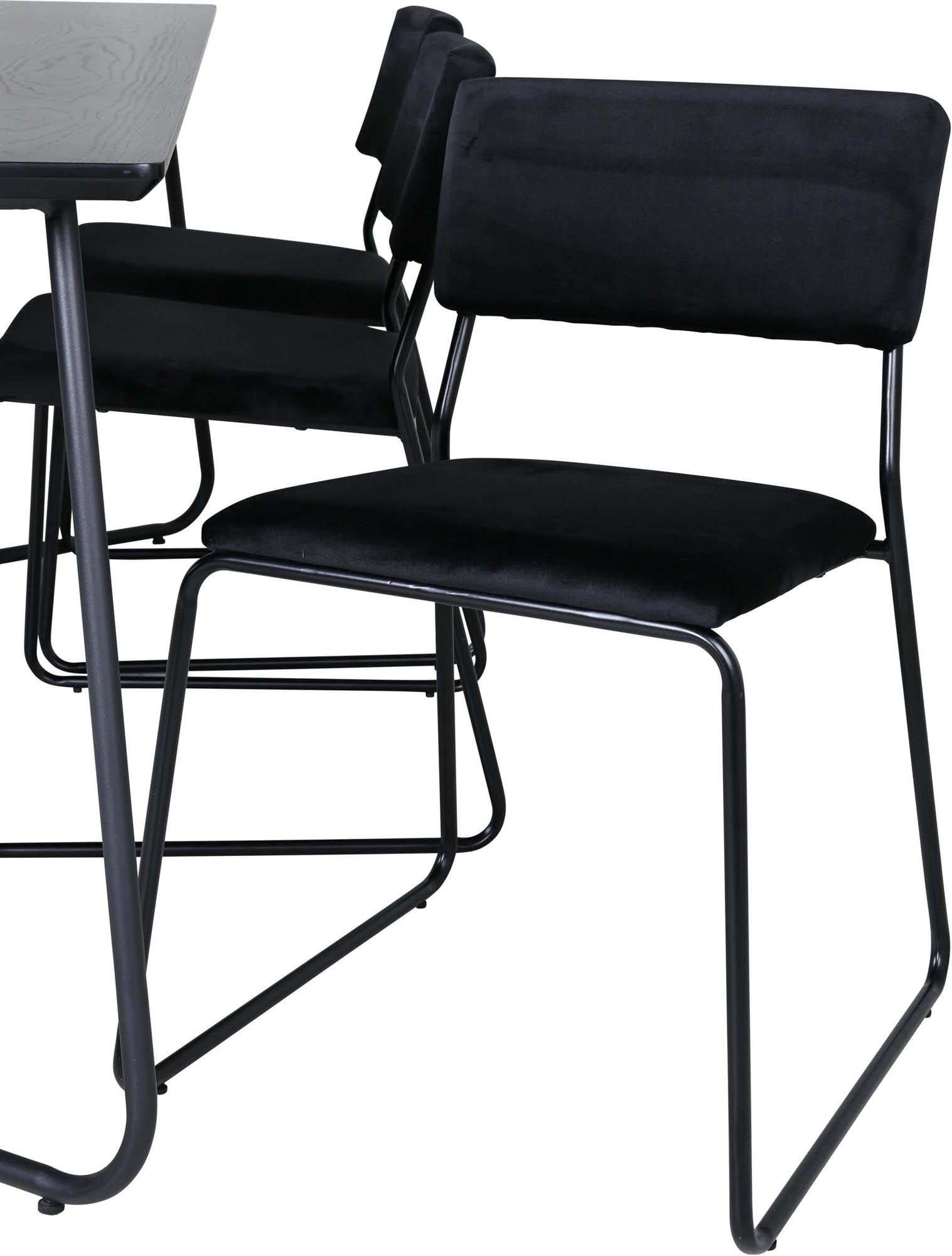 Petra Esszimmerset + Kenth 190cm/6St. in Schwarz präsentiert im Onlineshop von KAQTU Design AG. Esszimmerset ist von Venture Home