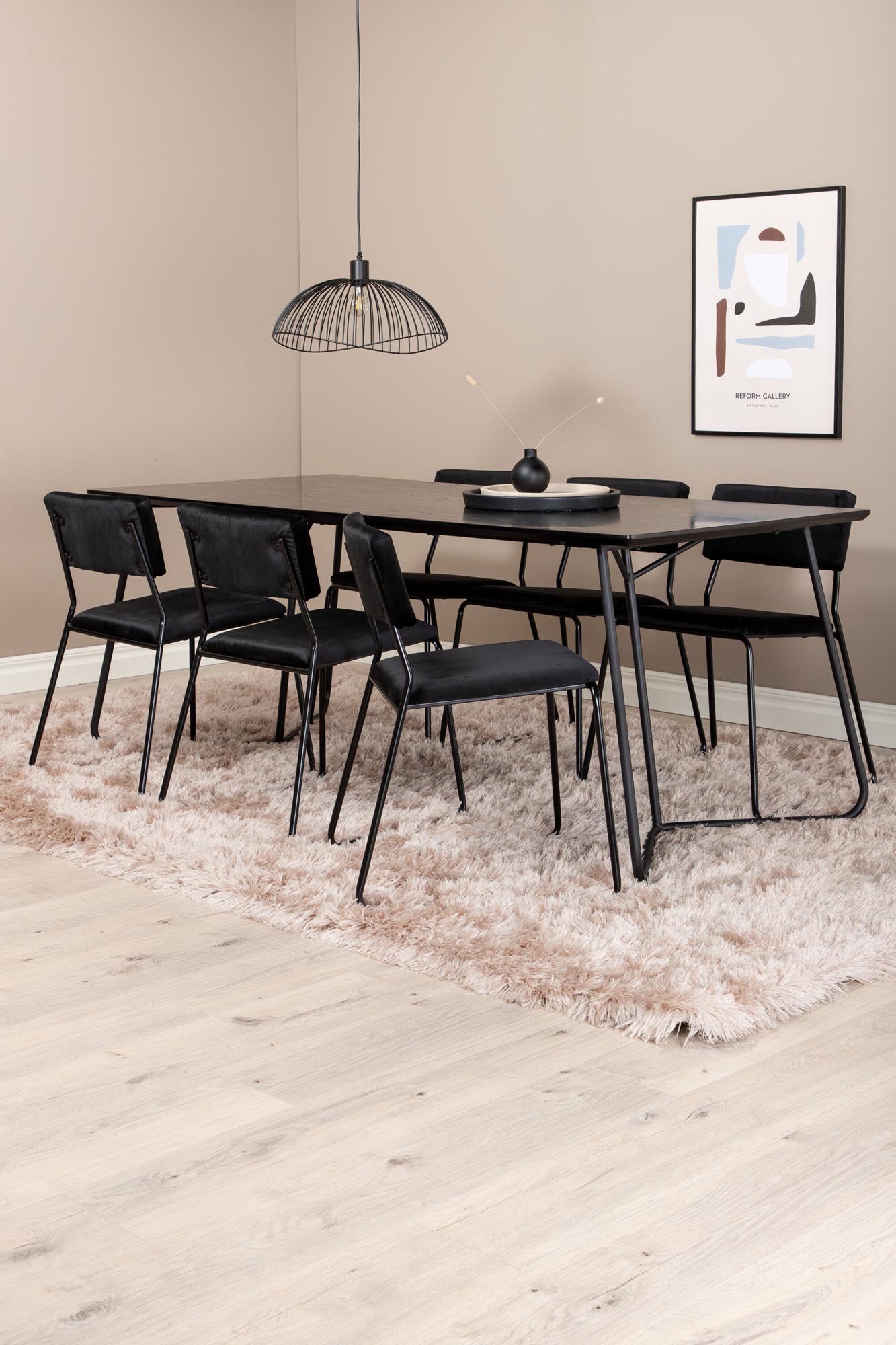 Petra Esszimmerset + Kenth 190cm/6St. in Schwarz präsentiert im Onlineshop von KAQTU Design AG. Esszimmerset ist von Venture Home