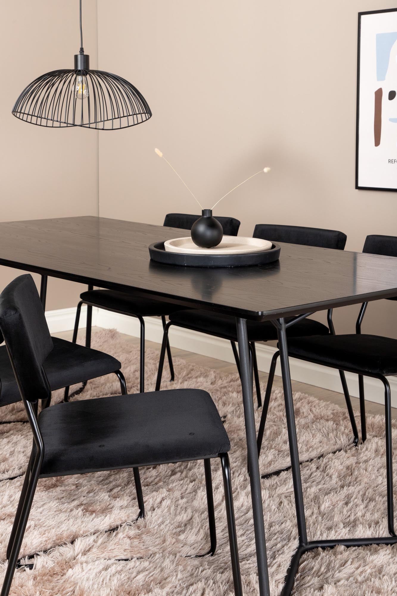 Petra Esszimmerset + Kenth 190cm/6St. in Schwarz präsentiert im Onlineshop von KAQTU Design AG. Esszimmerset ist von Venture Home